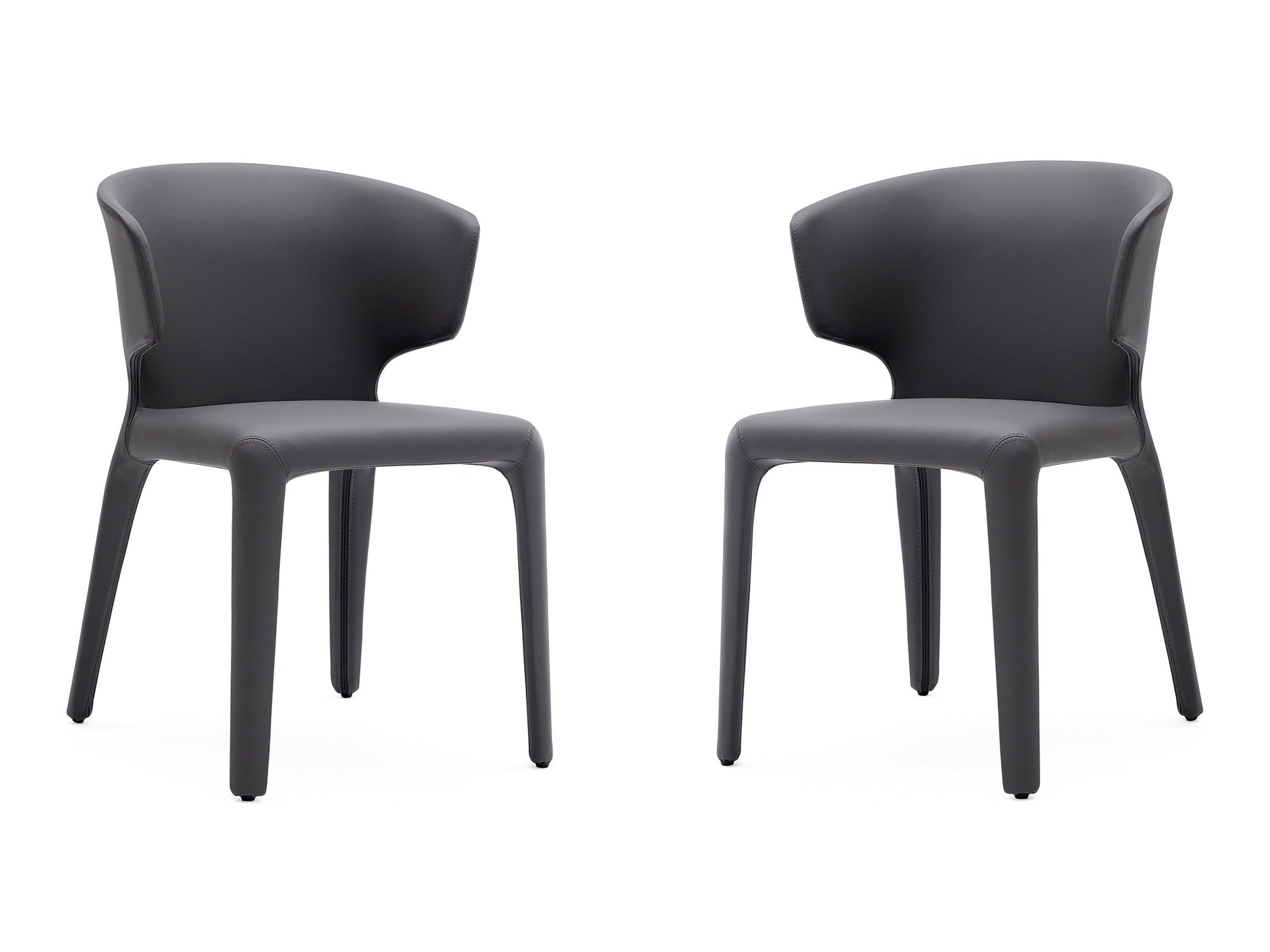 Conrad Leather Dining Chair in Grey (set of 2) - Ornate Home