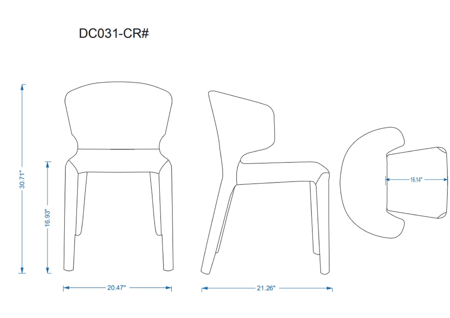 Conrad Leather Dining Chair in Grey (set of 2) - Ornate Home