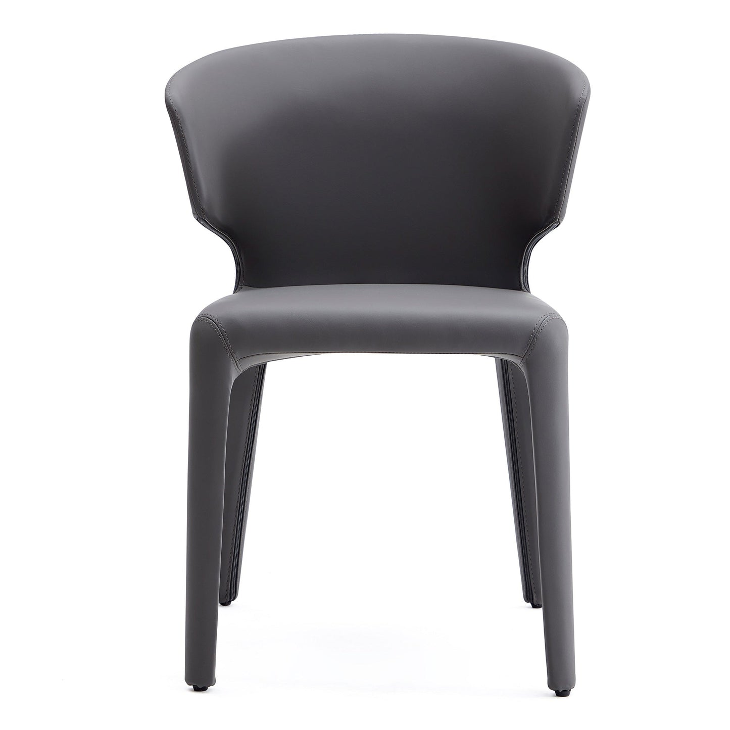 Conrad Leather Dining Chair in Grey (set of 2) - Ornate Home
