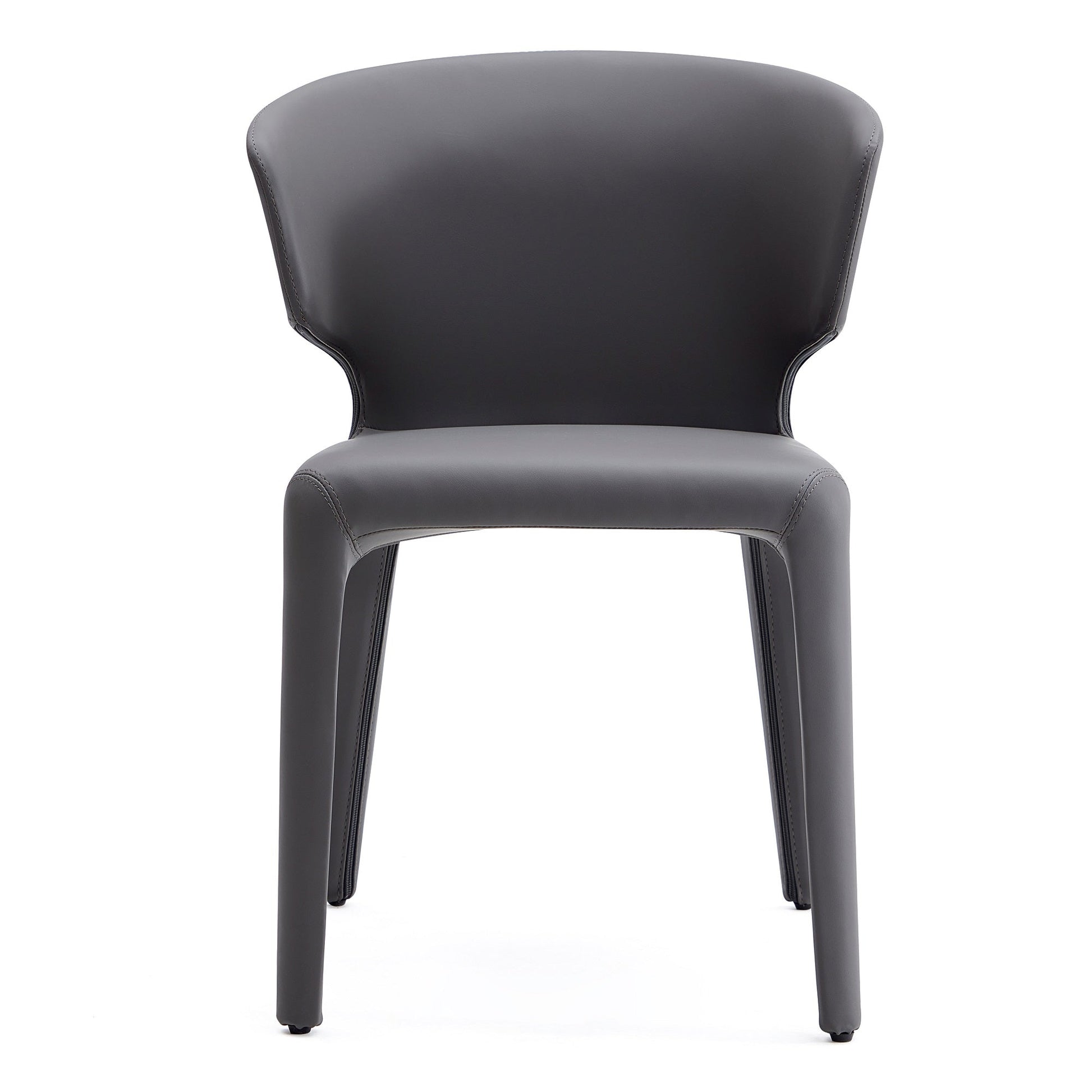 Conrad Leather Dining Chair in Grey (set of 2) - Ornate Home