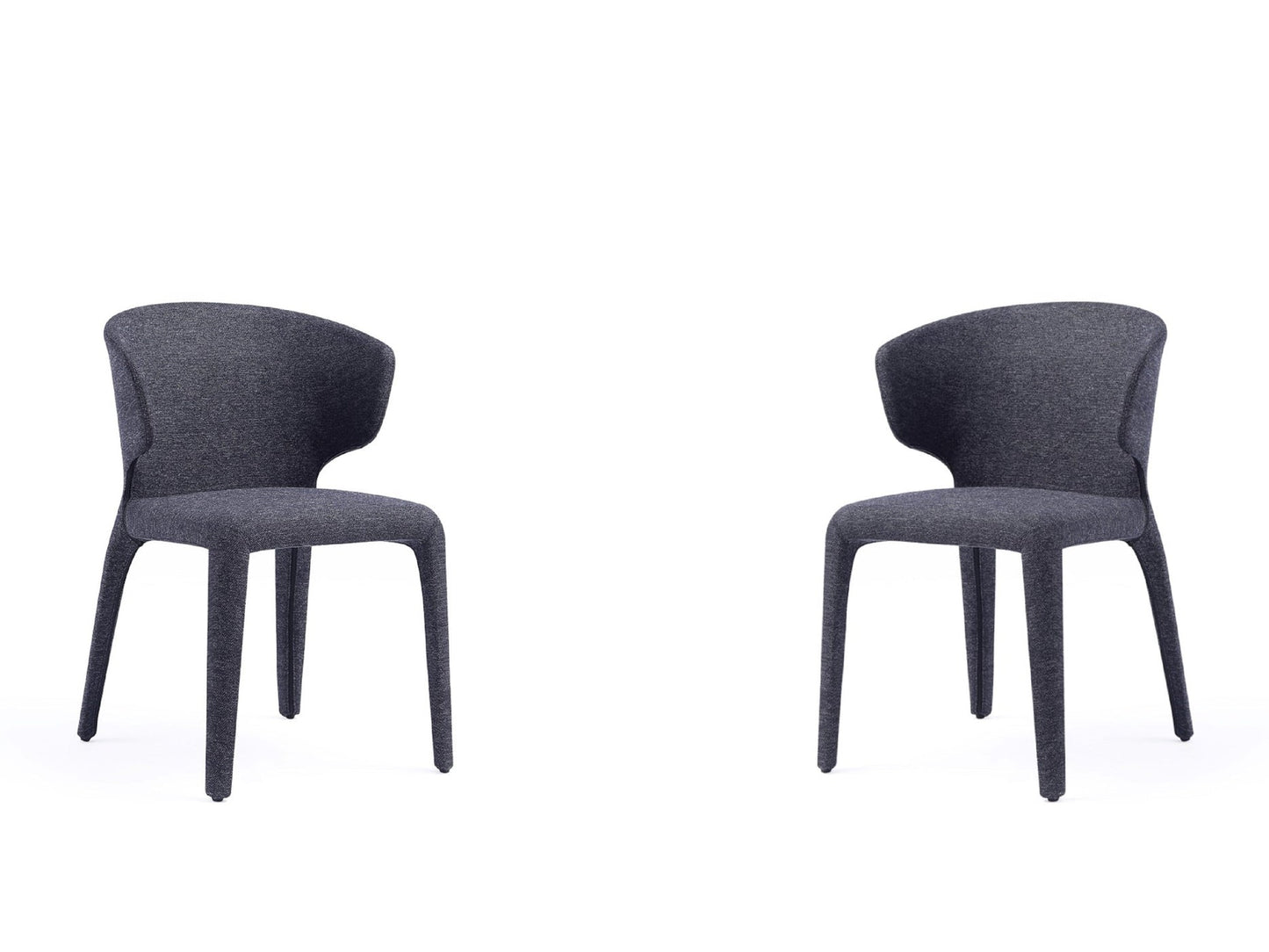 Conrad Woven Tweed Dining Chair in Black (set of 2) - Ornate Home