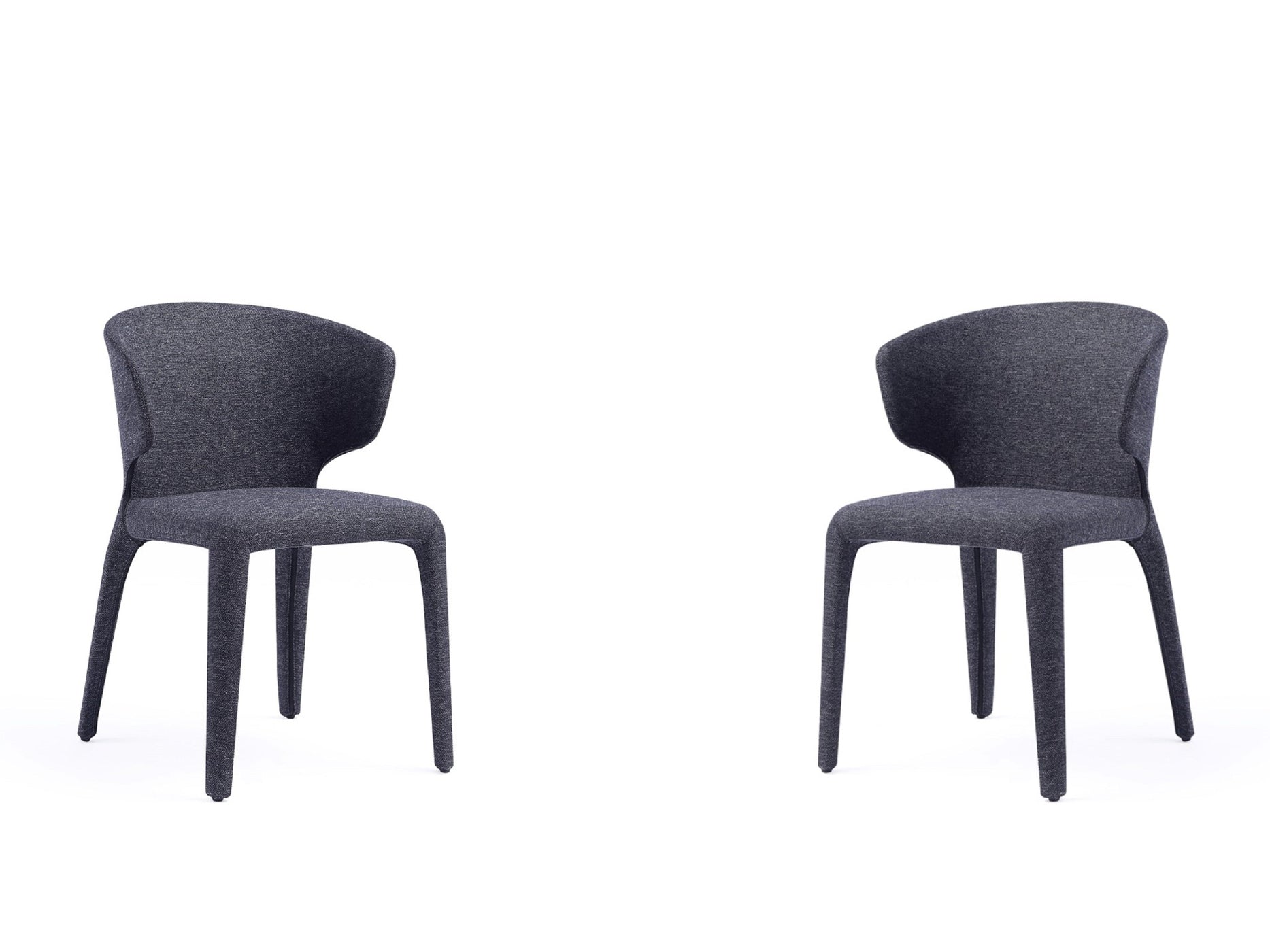 Conrad Woven Tweed Dining Chair in Black (set of 2) - Ornate Home