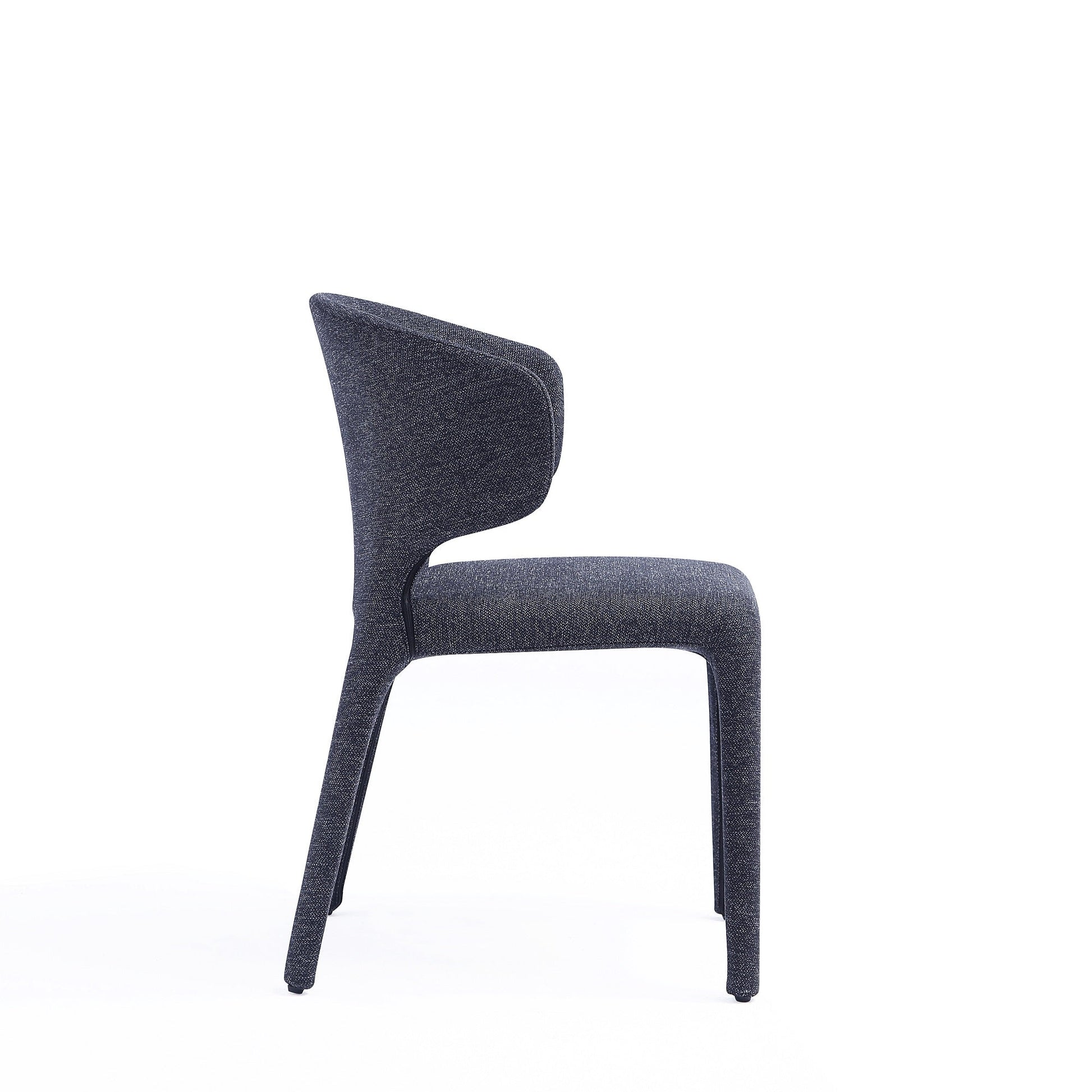Conrad Woven Tweed Dining Chair in Black (set of 2) - Ornate Home