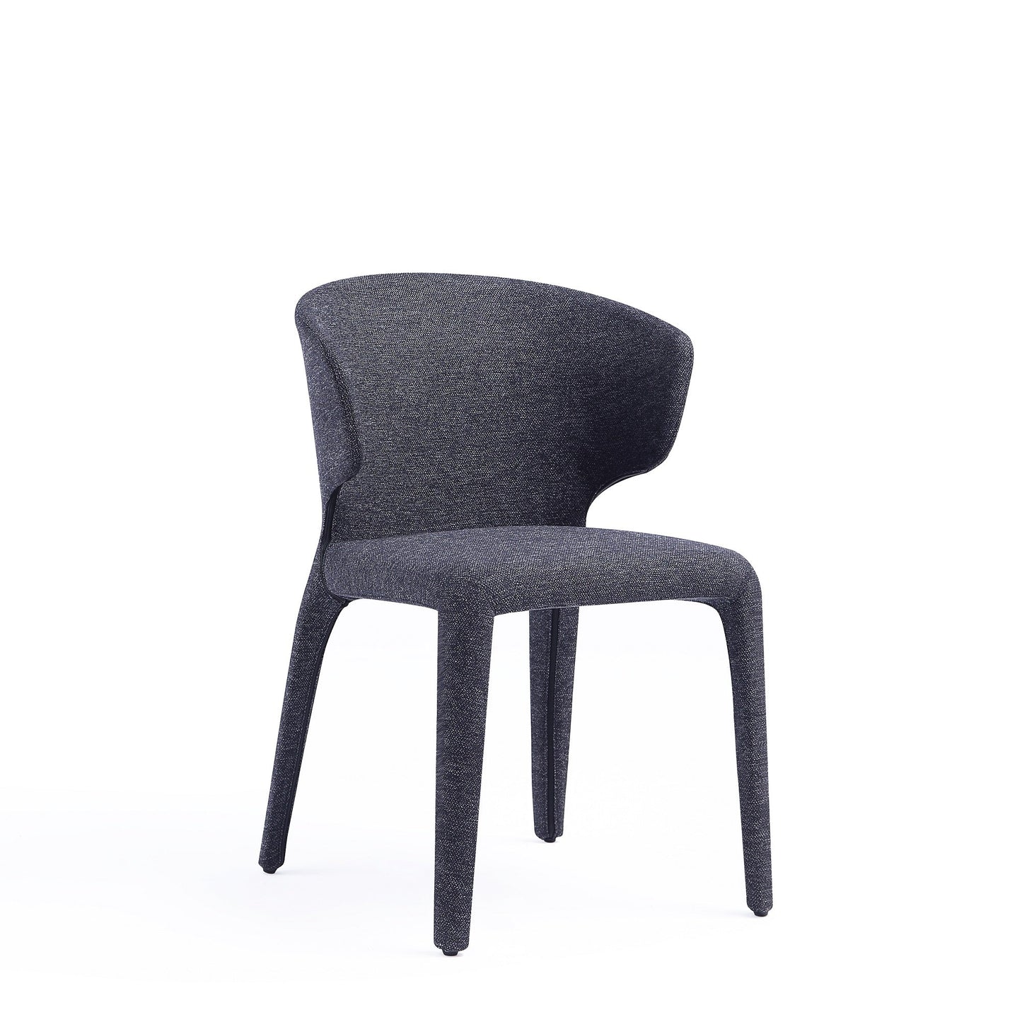 Conrad Woven Tweed Dining Chair in Black (set of 4) - Ornate Home