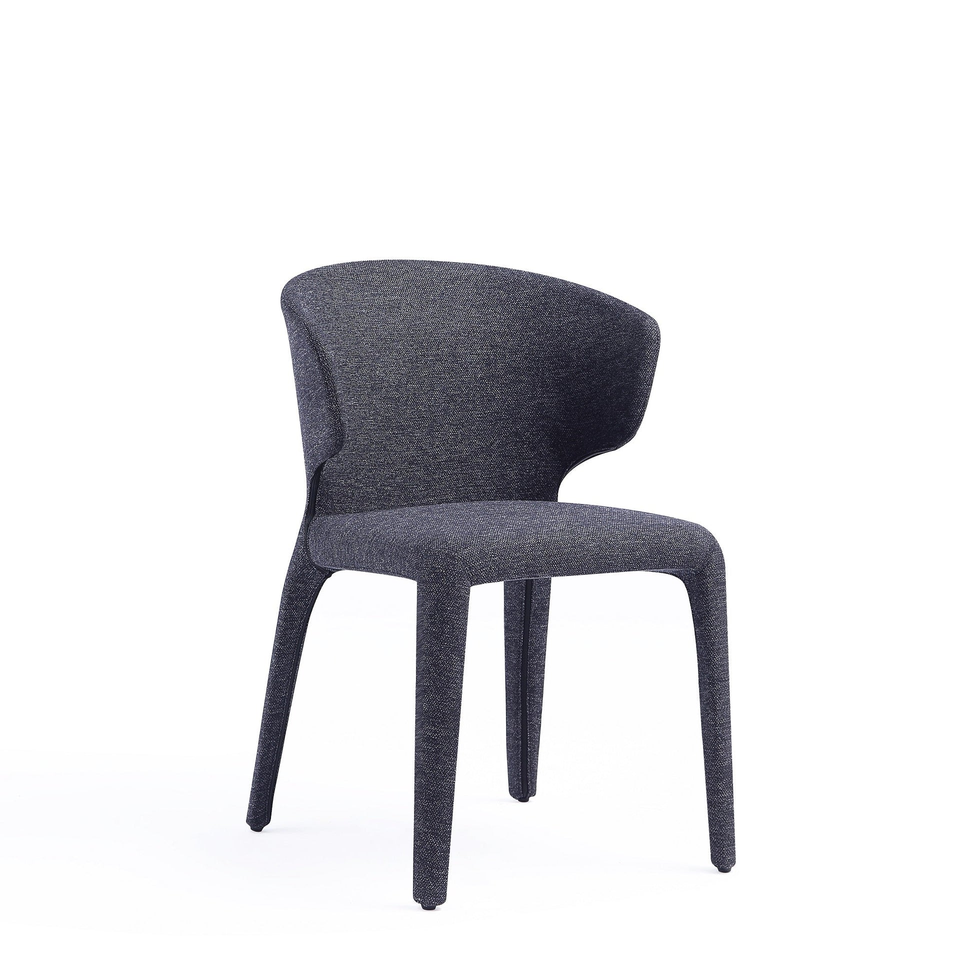 Conrad Woven Tweed Dining Chair in Black (set of 4) - Ornate Home