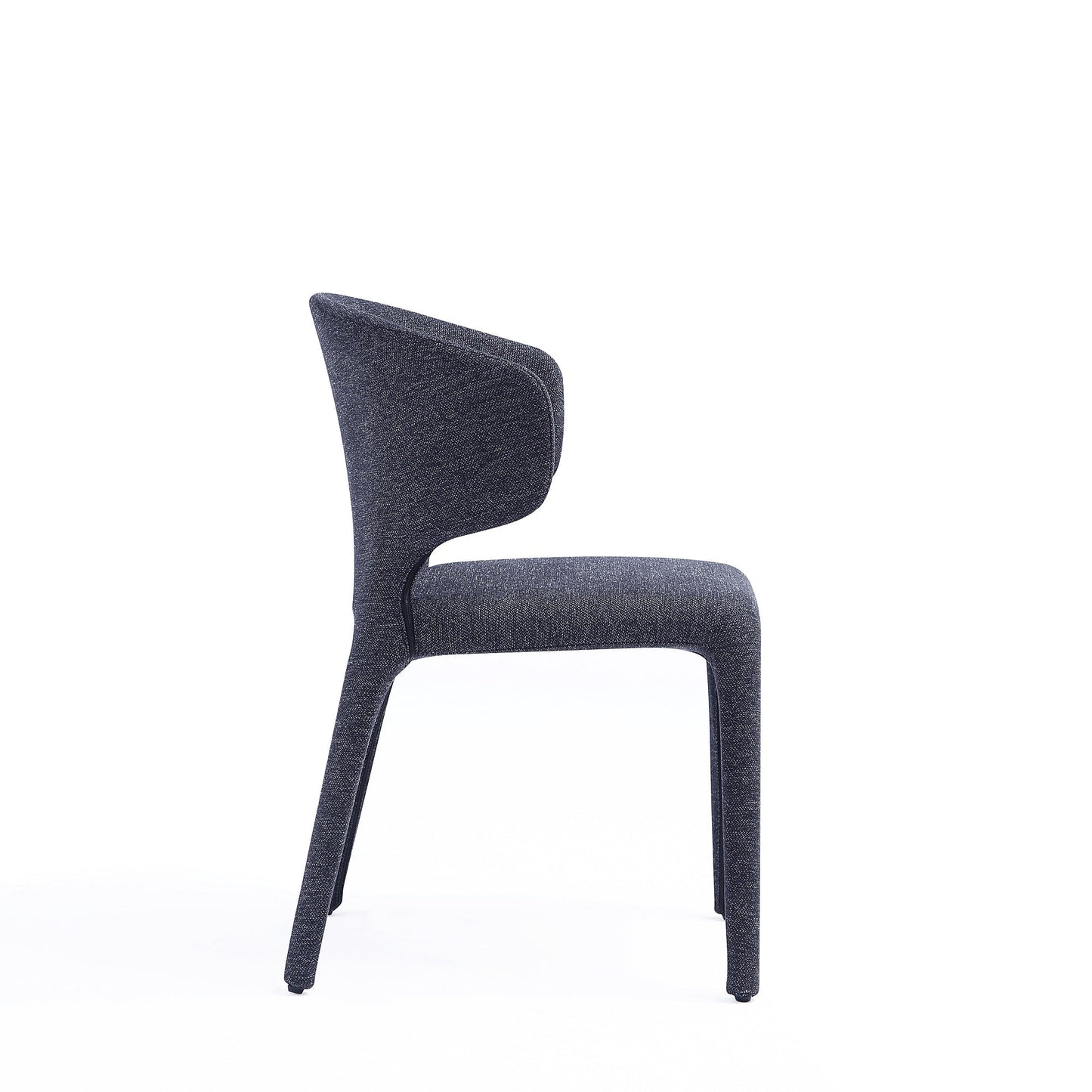 Conrad Woven Tweed Dining Chair in Black (set of 4) - Ornate Home