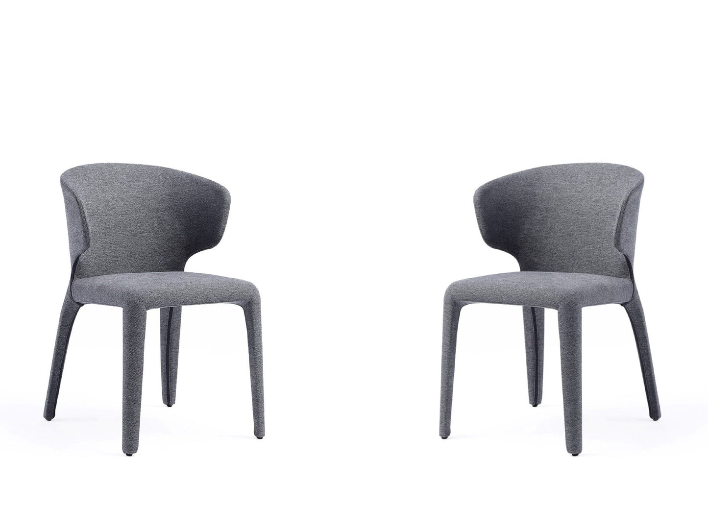 Conrad Woven Tweed Dining Chair in Grey (set of 2) - Ornate Home