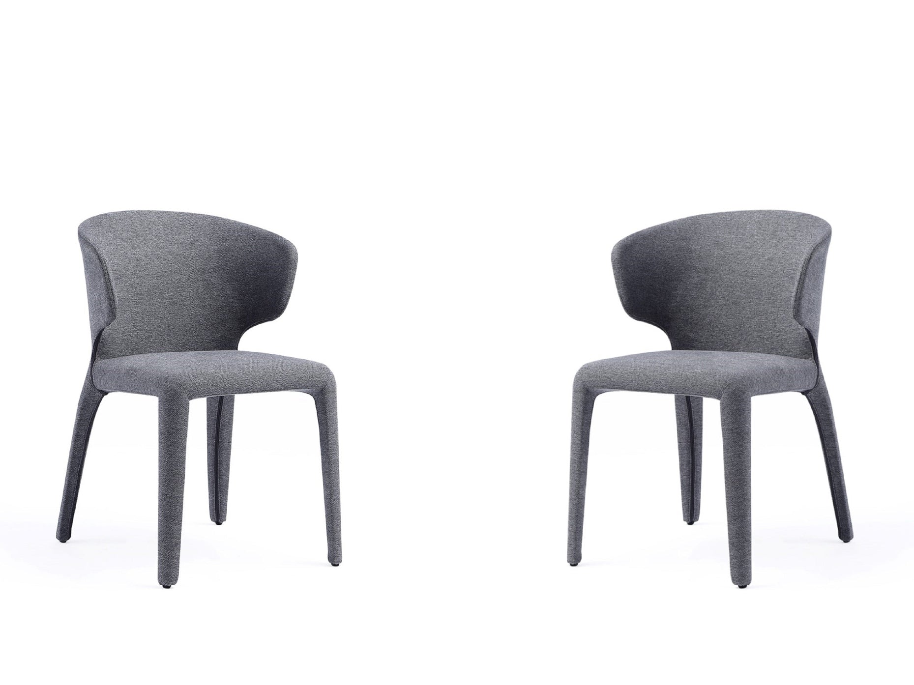 Conrad Woven Tweed Dining Chair in Grey (set of 2) - Ornate Home