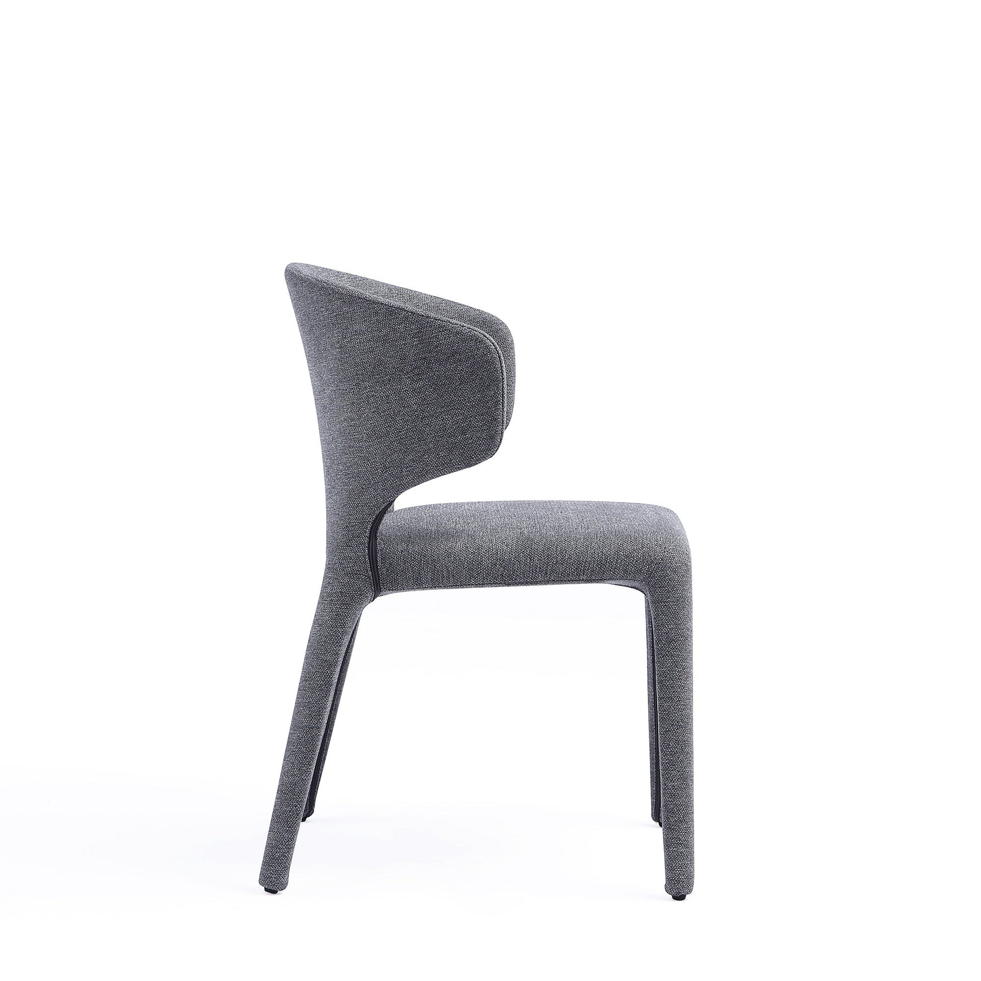 Conrad Woven Tweed Dining Chair in Grey (set of 2) - Ornate Home