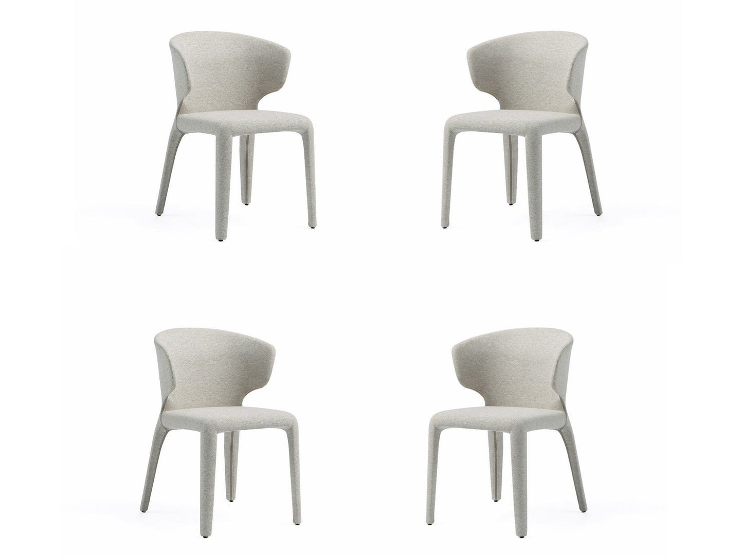 Conrad Woven Tweed Dining Chair in Wheat (set of 4) - Ornate Home