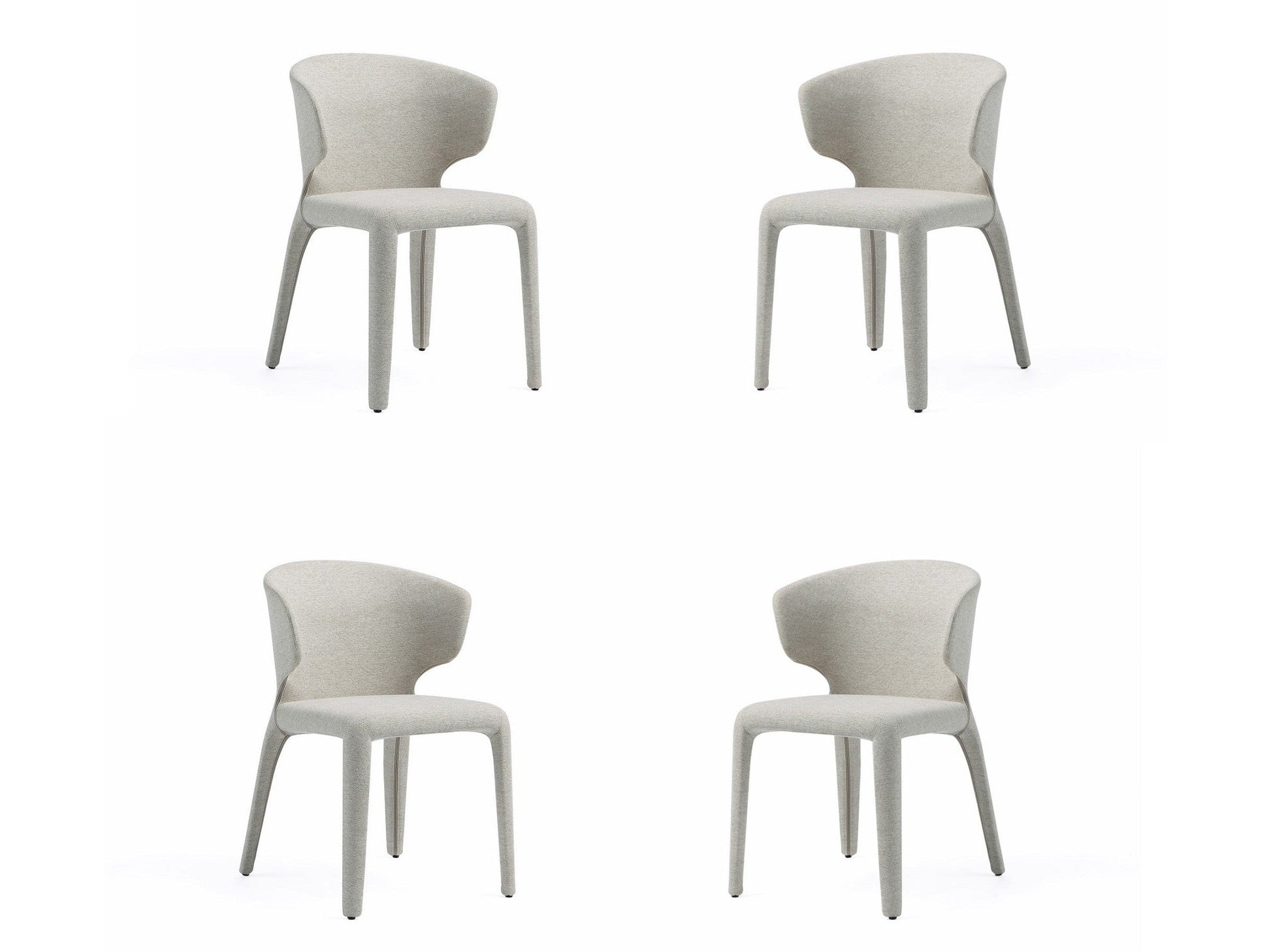 Conrad Woven Tweed Dining Chair in Wheat (set of 4) - Ornate Home