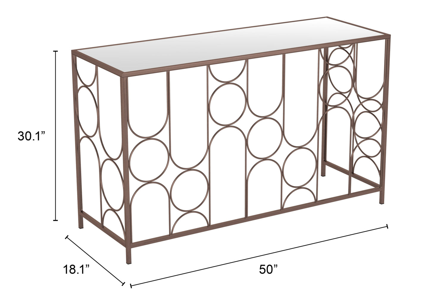 Convale Bronze Console Table - Ornate Home
