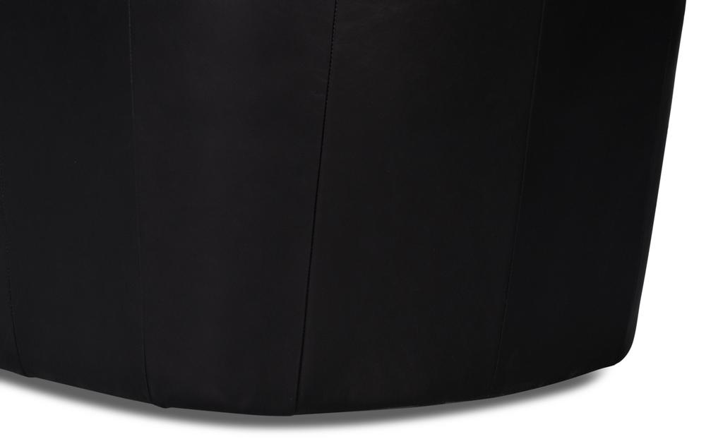 Coolidge Black Leather Swivel Chair - Ornate Home