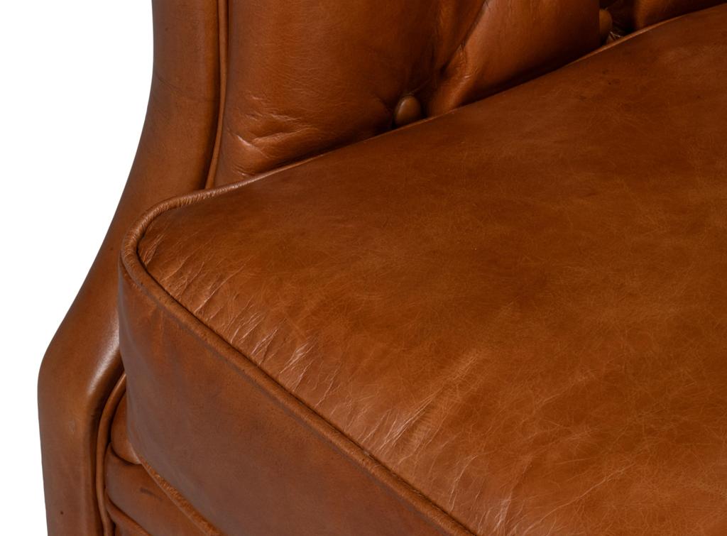 Coolidge Brown Leather Swivel Chair - Ornate Home