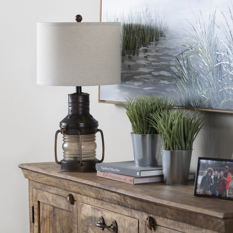 Copper Lantern Bronze/Transparent Table Lamp - Ornate Home