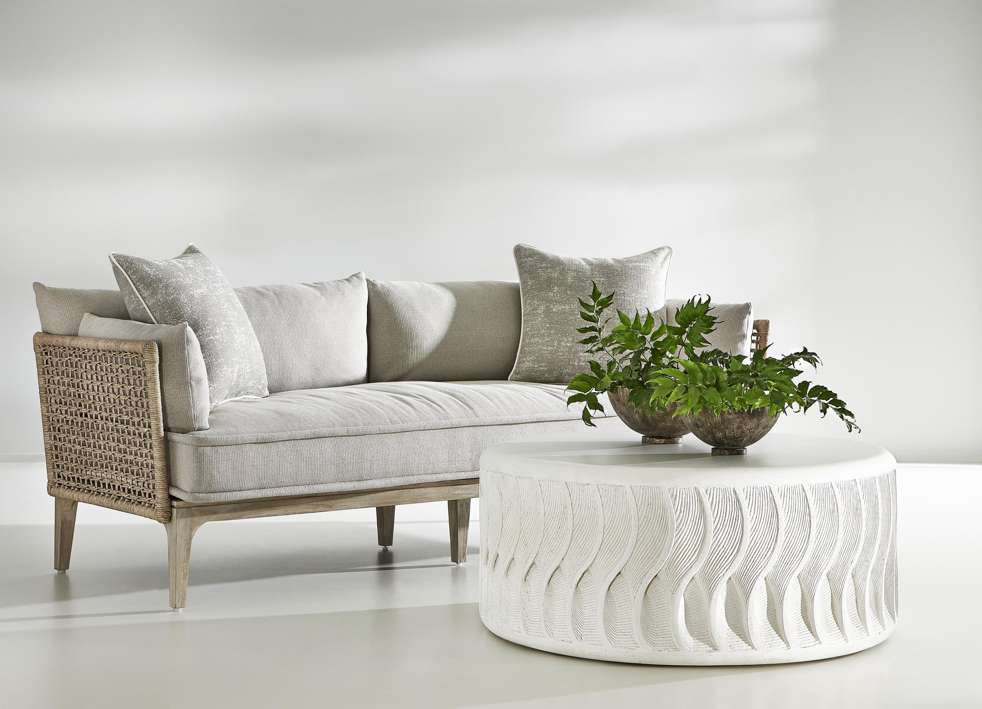 Coquille White Outdoor Cocktail Table - Ornate Home
