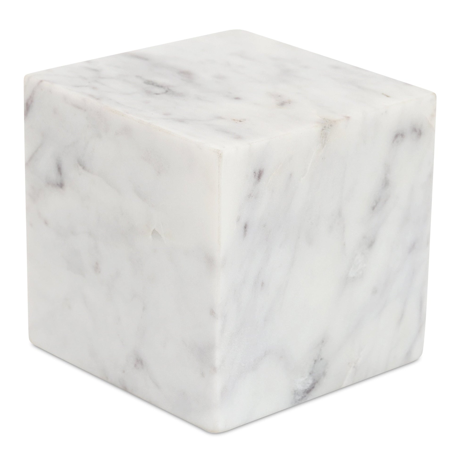 Cora Purple White Marble Cube Tabletop - Ornate Home