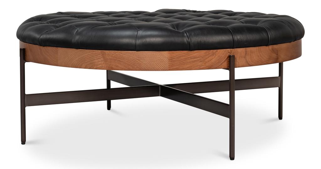 Corbet Black Cocktail Ottoman - Ornate Home