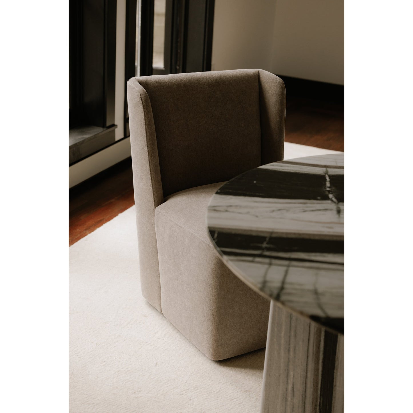 Cormac Warm Sand Rolling Dining Chair - Ornate Home