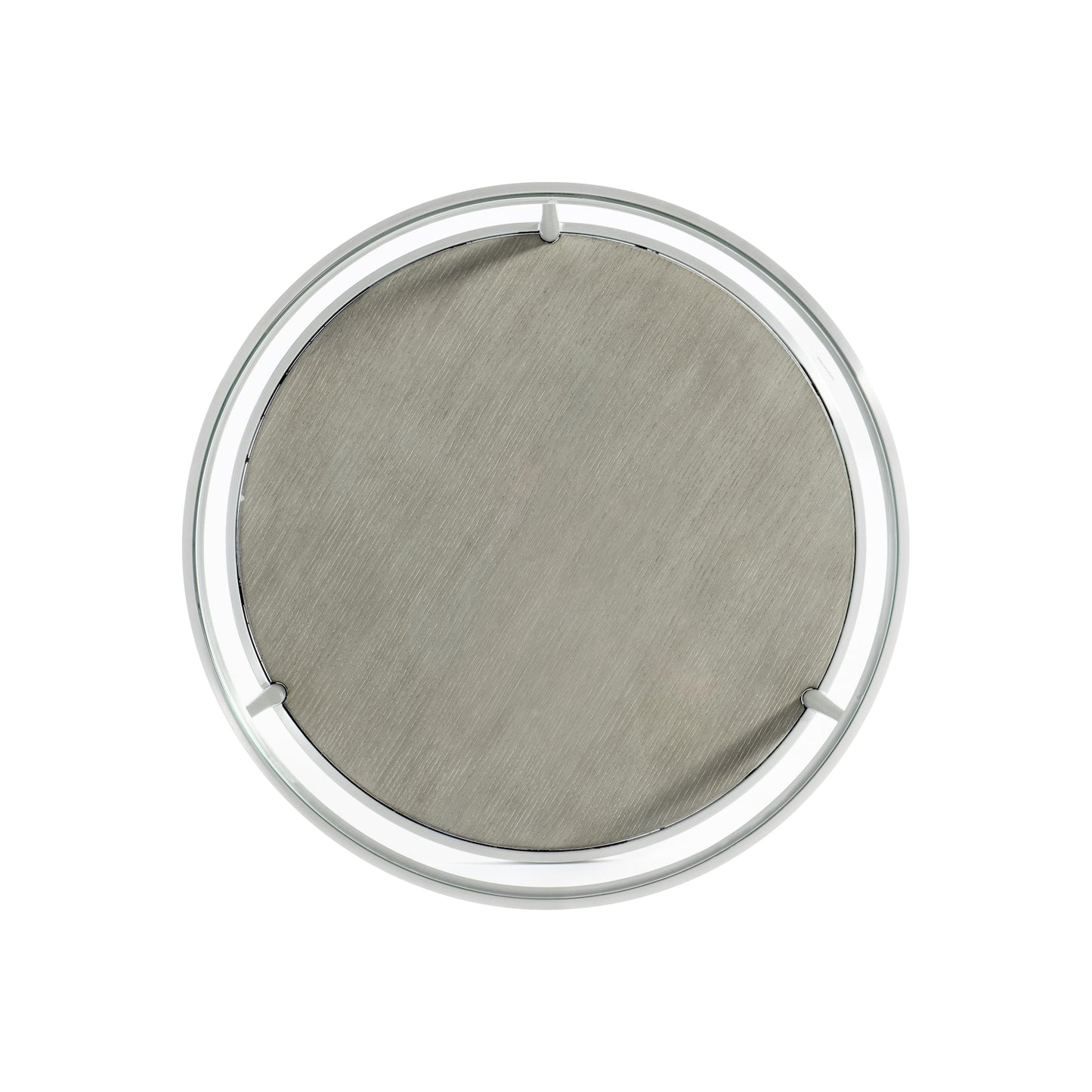 Cornelia Brushed Stainless Steel/Nebbia Raund Side Table - Ornate Home