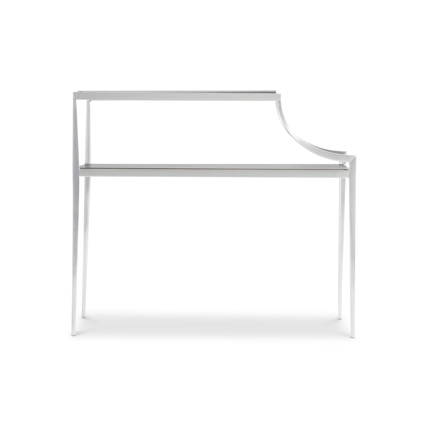 Cornelia Brushed Stainless Steel/Nebbia Rectangular Side Table - Ornate Home