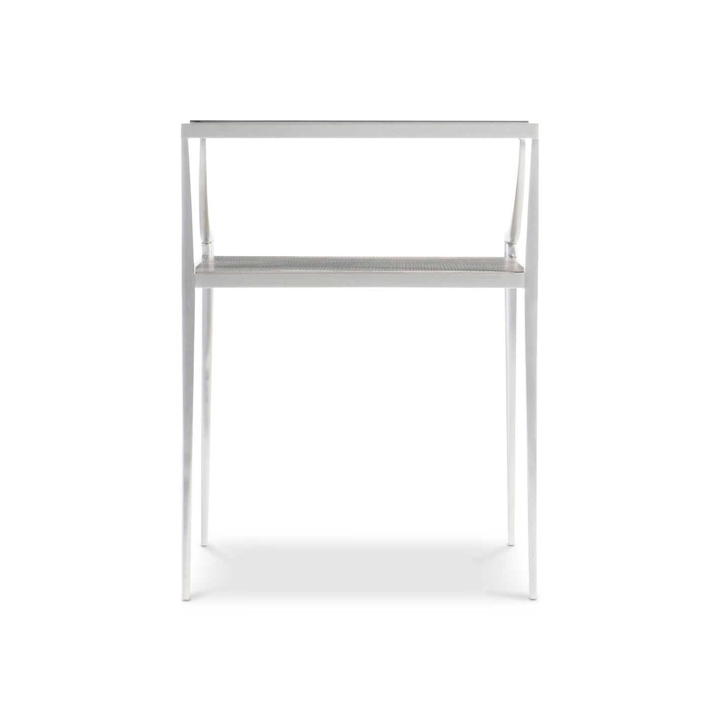 Cornelia Brushed Stainless Steel/Nebbia Rectangular Side Table - Ornate Home