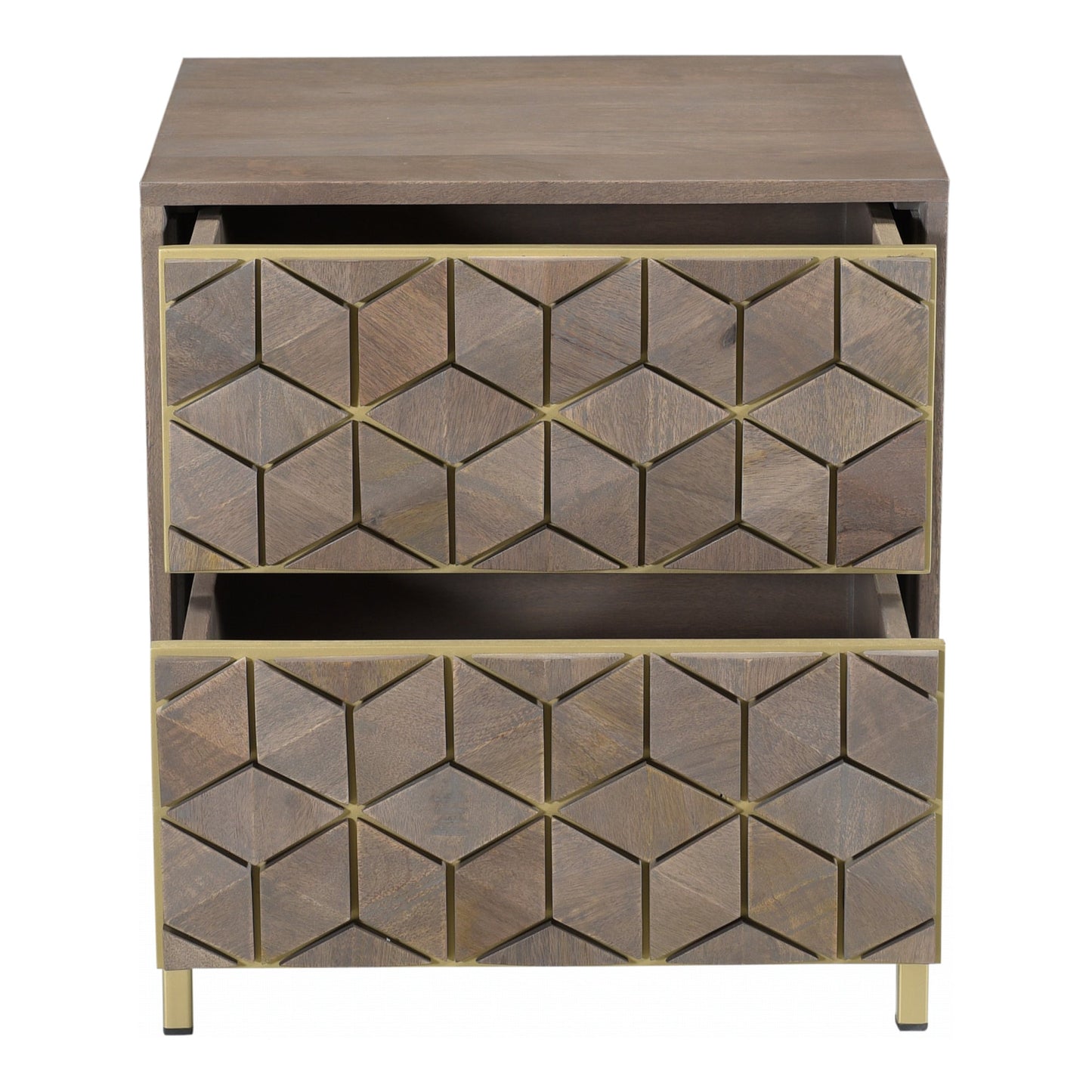 Corolla Grey Nightstand - Ornate Home