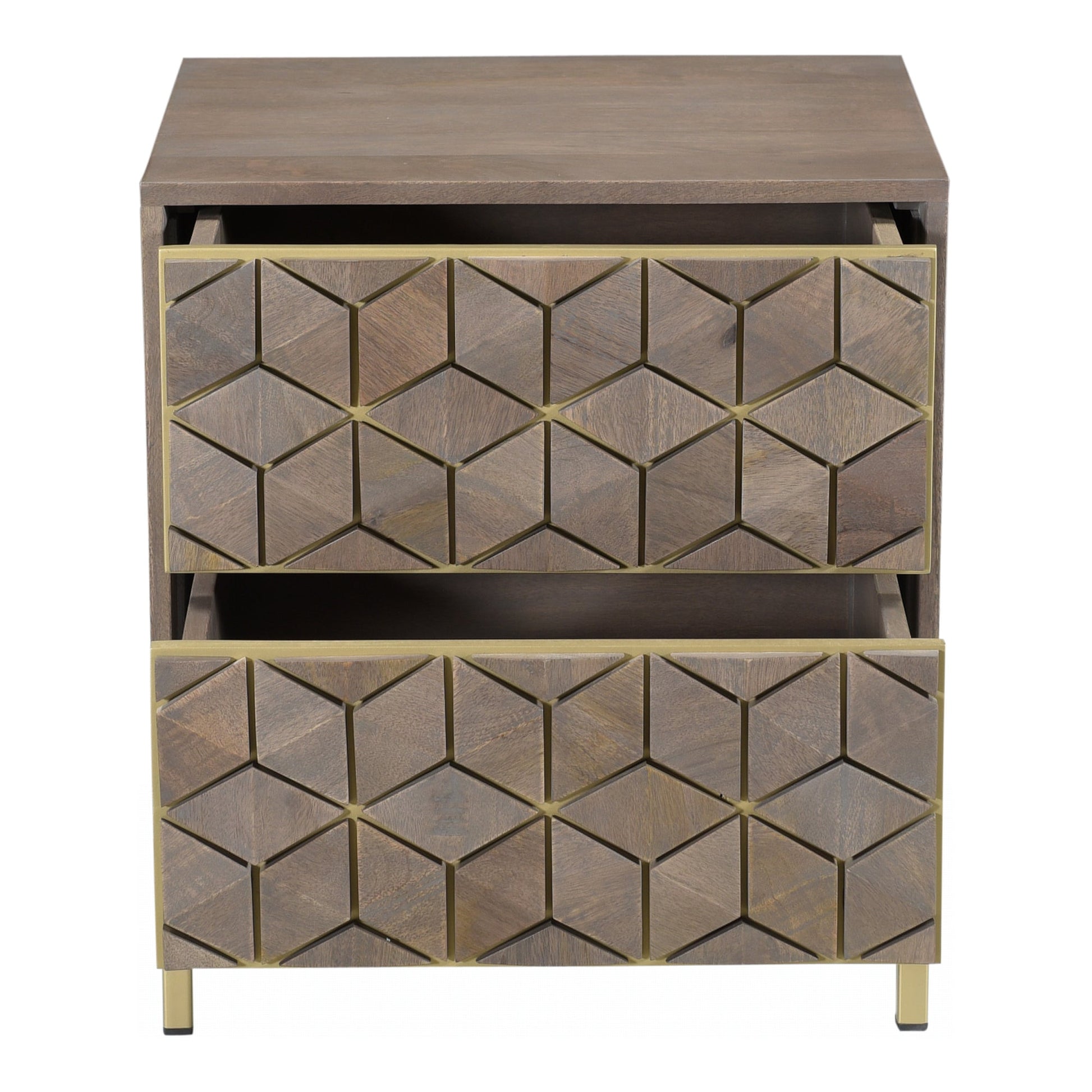 Corolla Grey Nightstand - Ornate Home