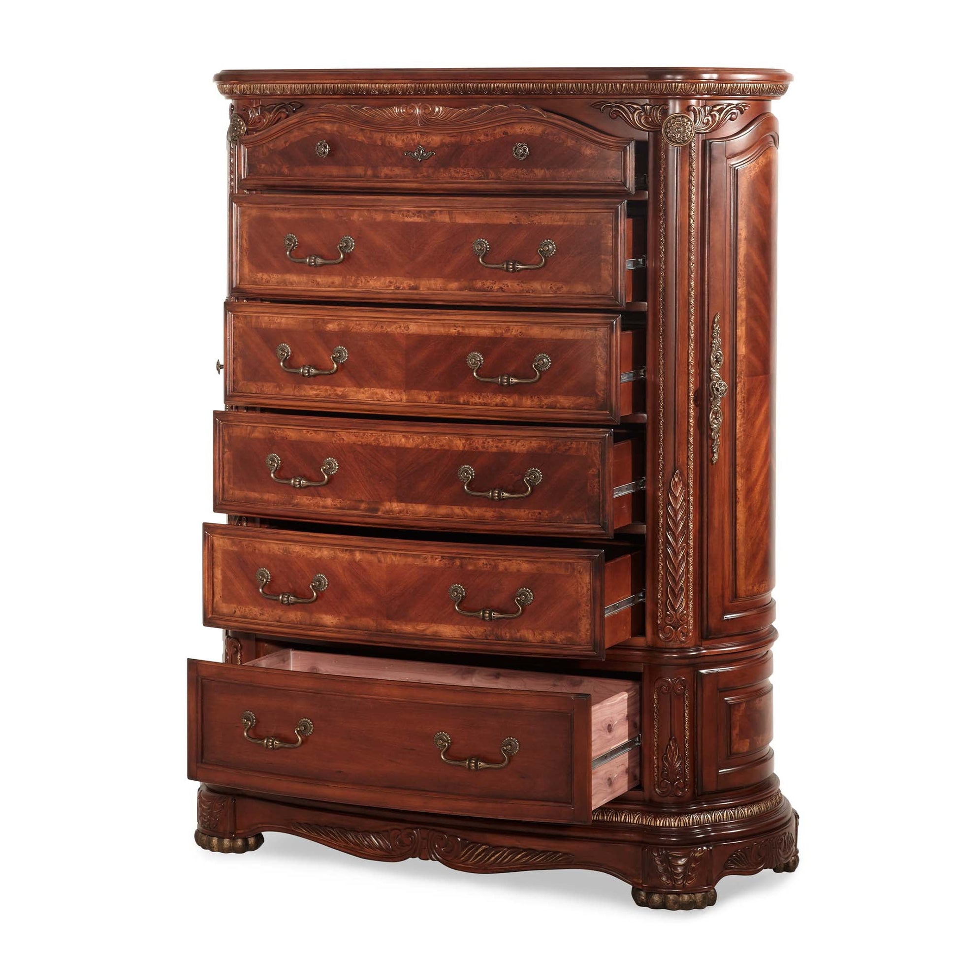 Cortina Honey Walnut 6-Drawer Chest - Ornate Home