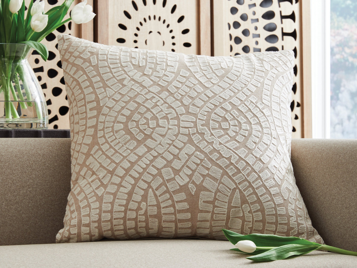 Cortlen Beige/Ivory Pillow (Set of 4)- Viva Furn