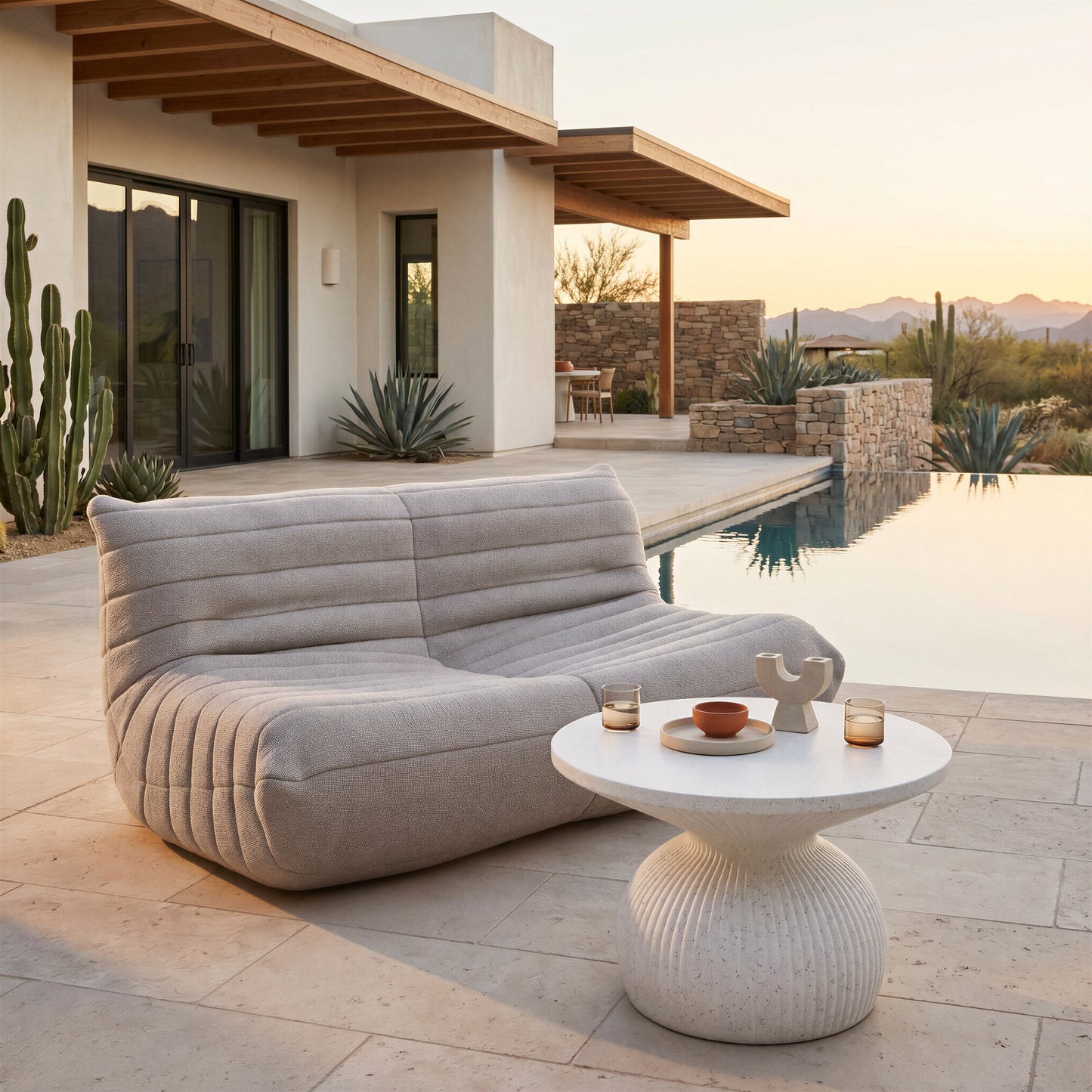 Corza White Outdoor Coffee Table - Ornate Home