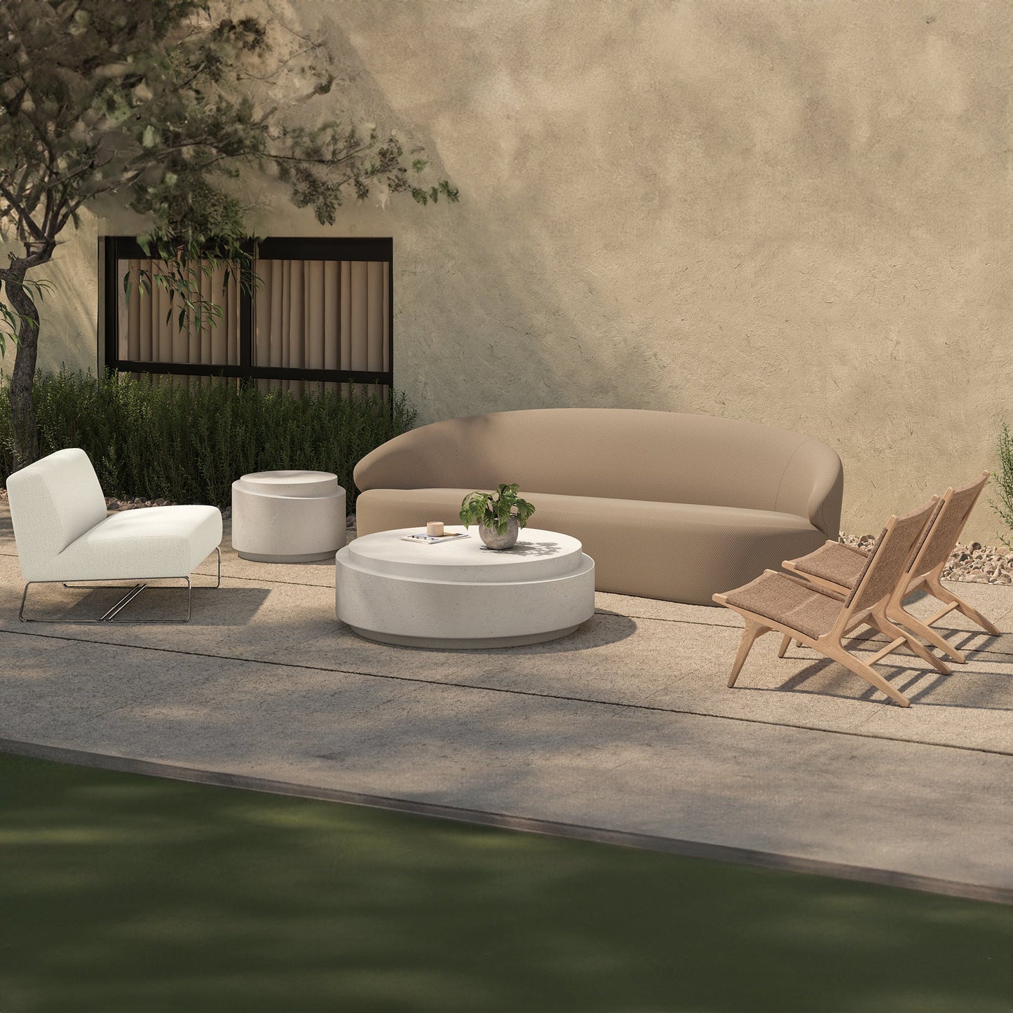 Cosmo Off White Outdoor Coffee Table - Ornate Home
