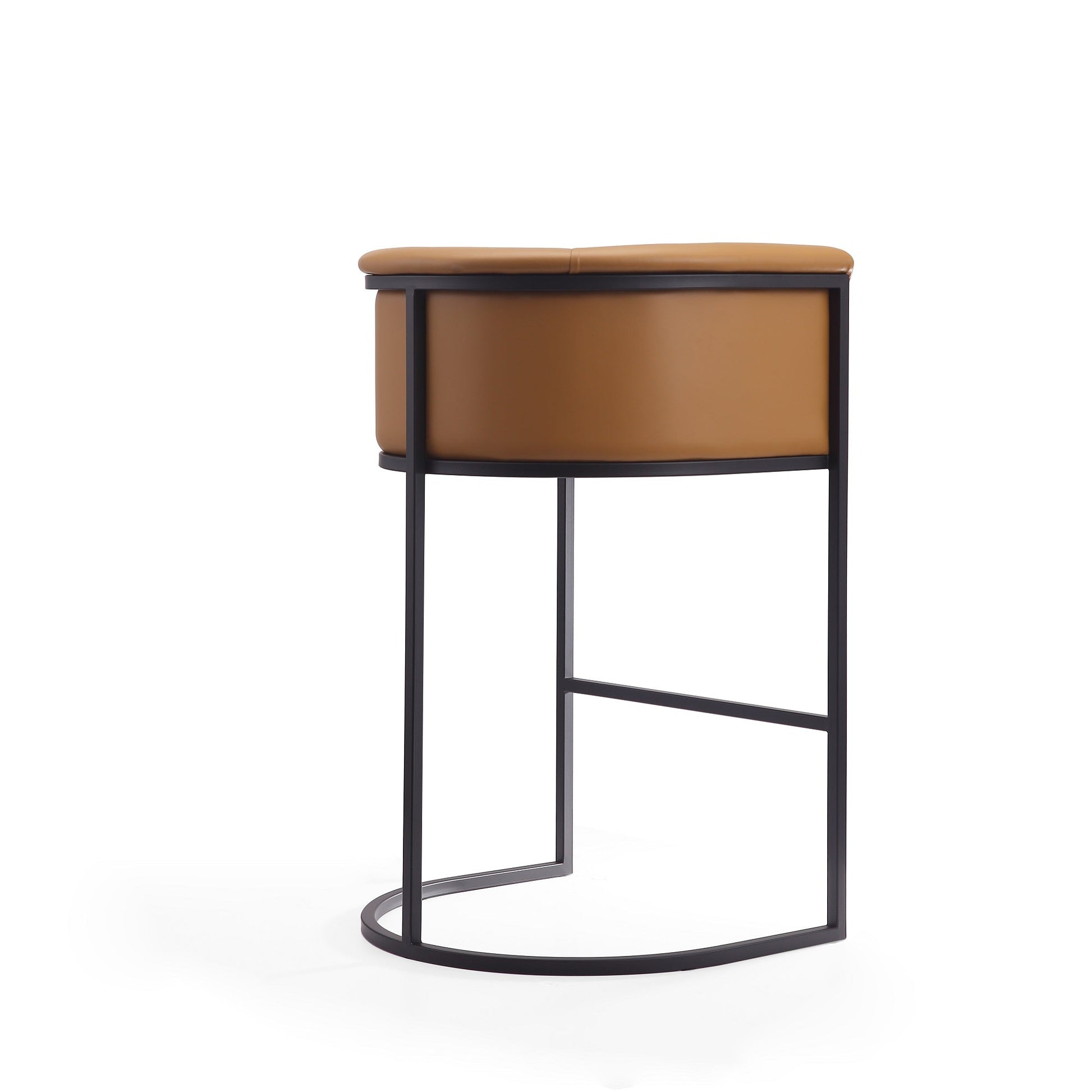 Cosmopolitan Barstool in Camel and Black (set of 2) - Ornate Home