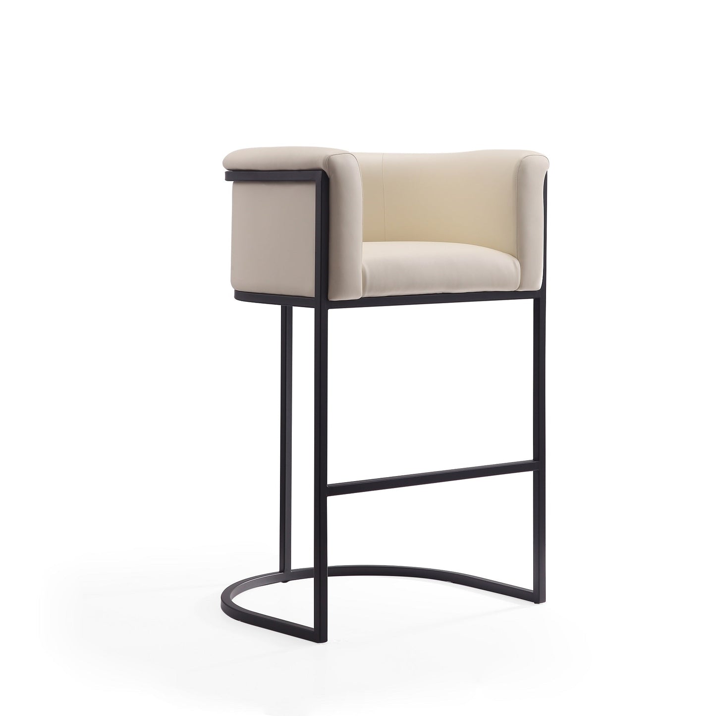 Cosmopolitan Barstool in Cream and Black (set of 2) - Ornate Home