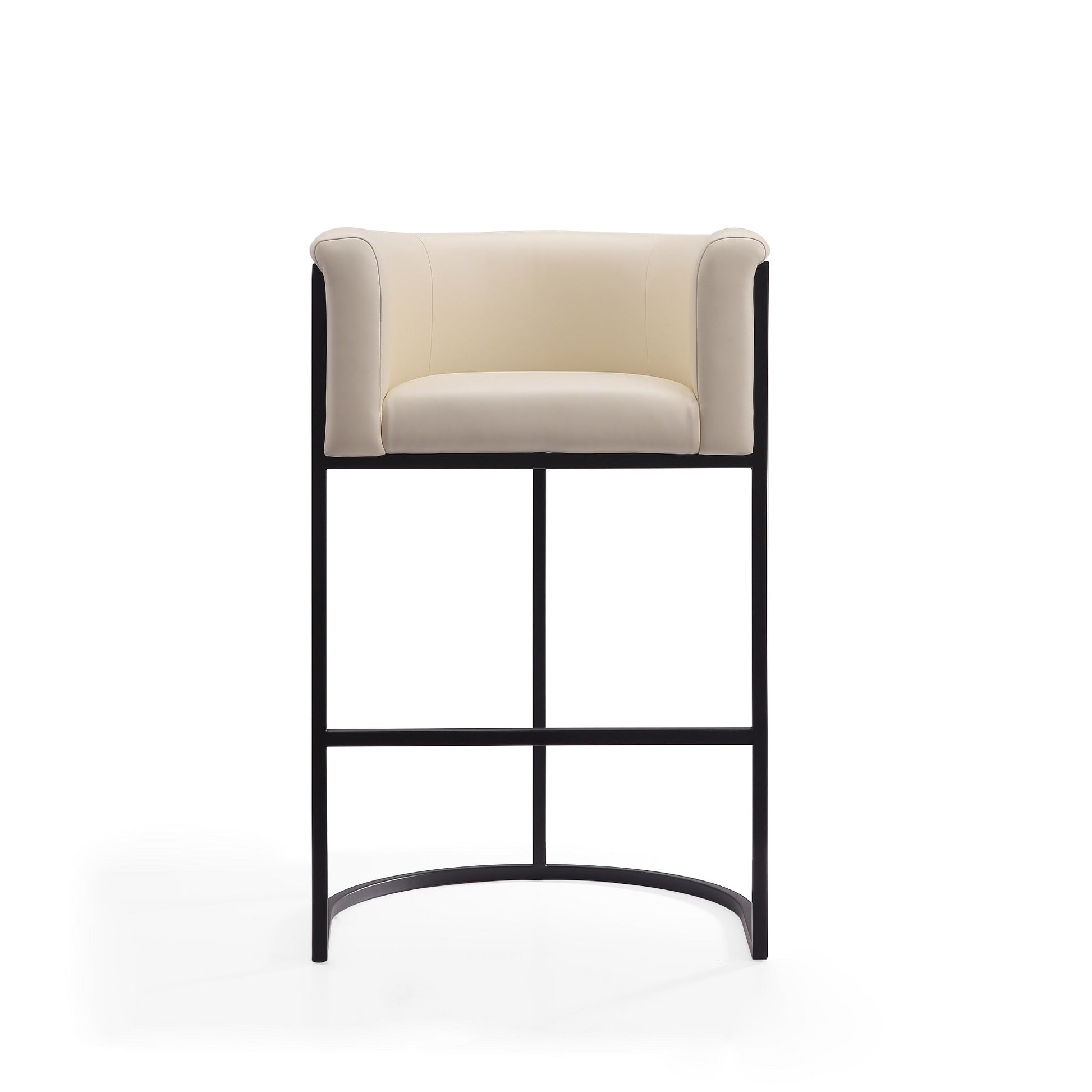 Cosmopolitan Barstool in Cream and Black (set of 2) - Ornate Home