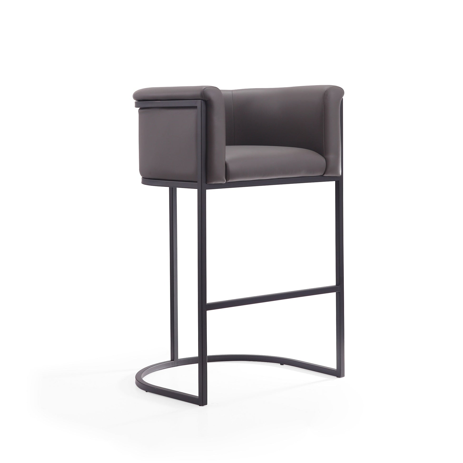 Cosmopolitan Barstool in Pebble and Black (set of 2) - Ornate Home