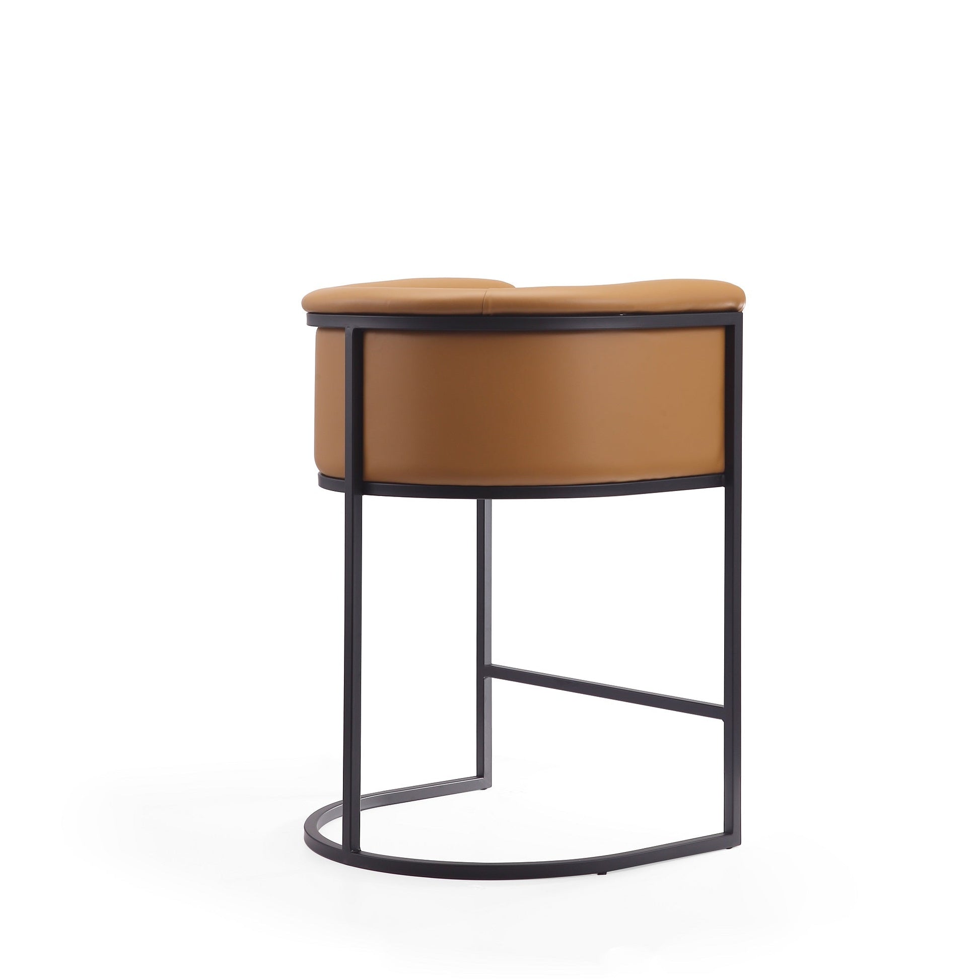 Cosmopolitan Counter Stool in Camel and Black (set of 2) - Ornate Home