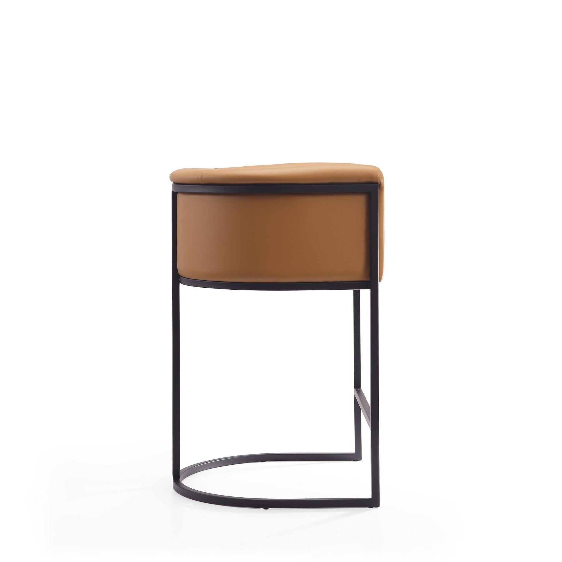 Cosmopolitan Counter Stool in Camel and Black (set of 3) - Ornate Home
