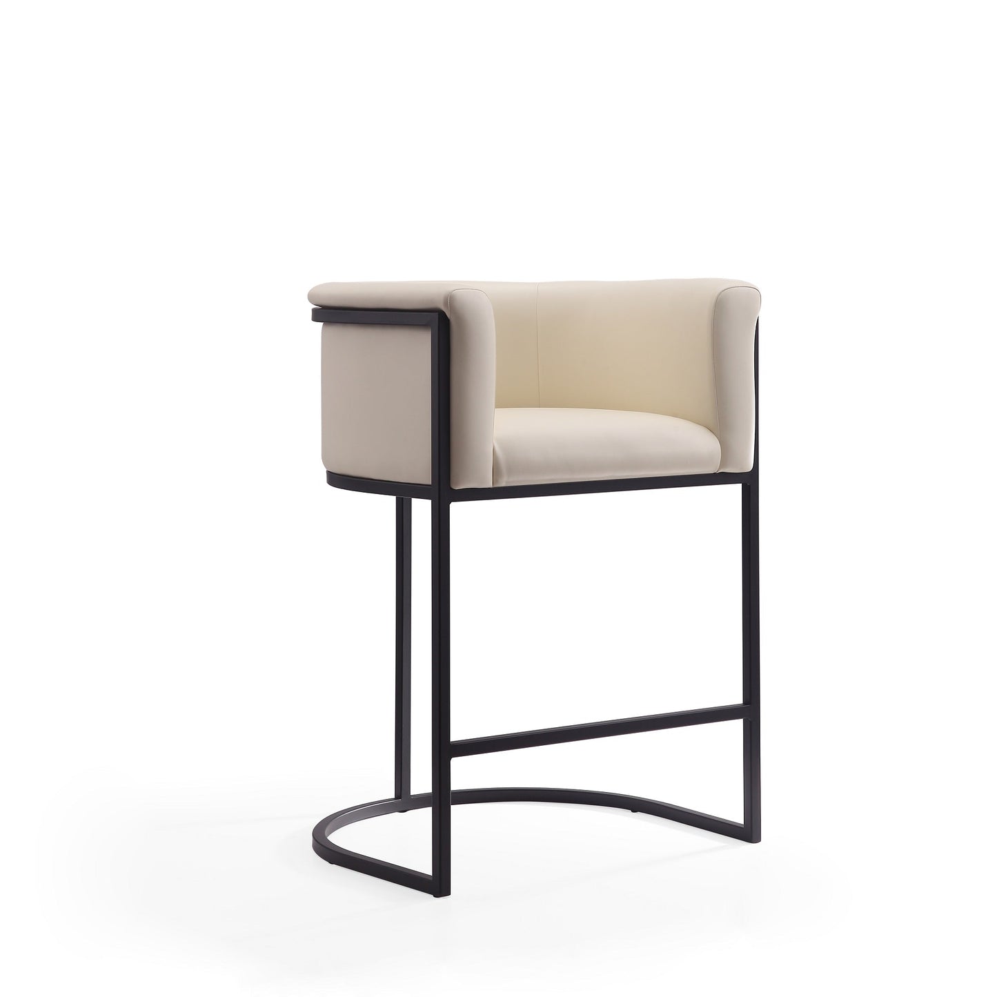 Cosmopolitan Counter Stool in Cream and Black (set of 2) - Ornate Home