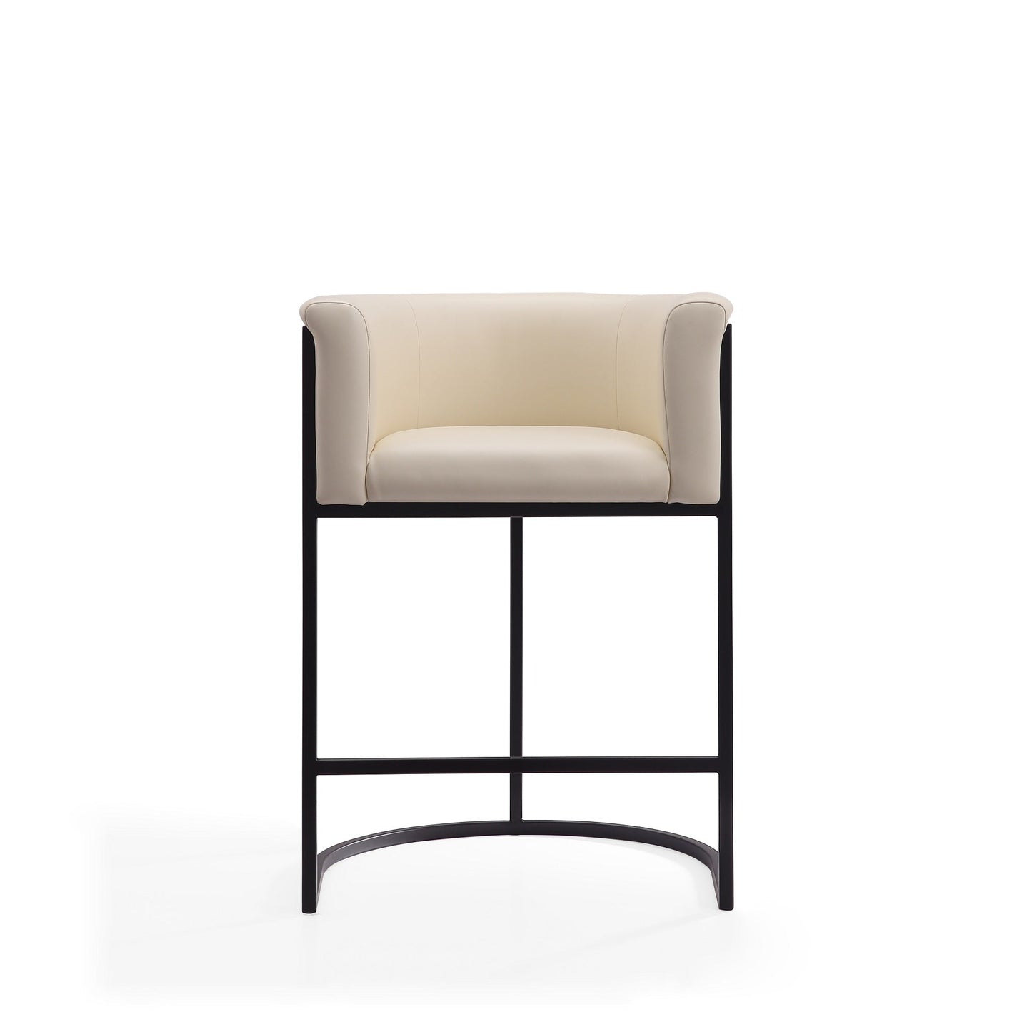 Cosmopolitan Counter Stool in Cream and Black (set of 2) - Ornate Home