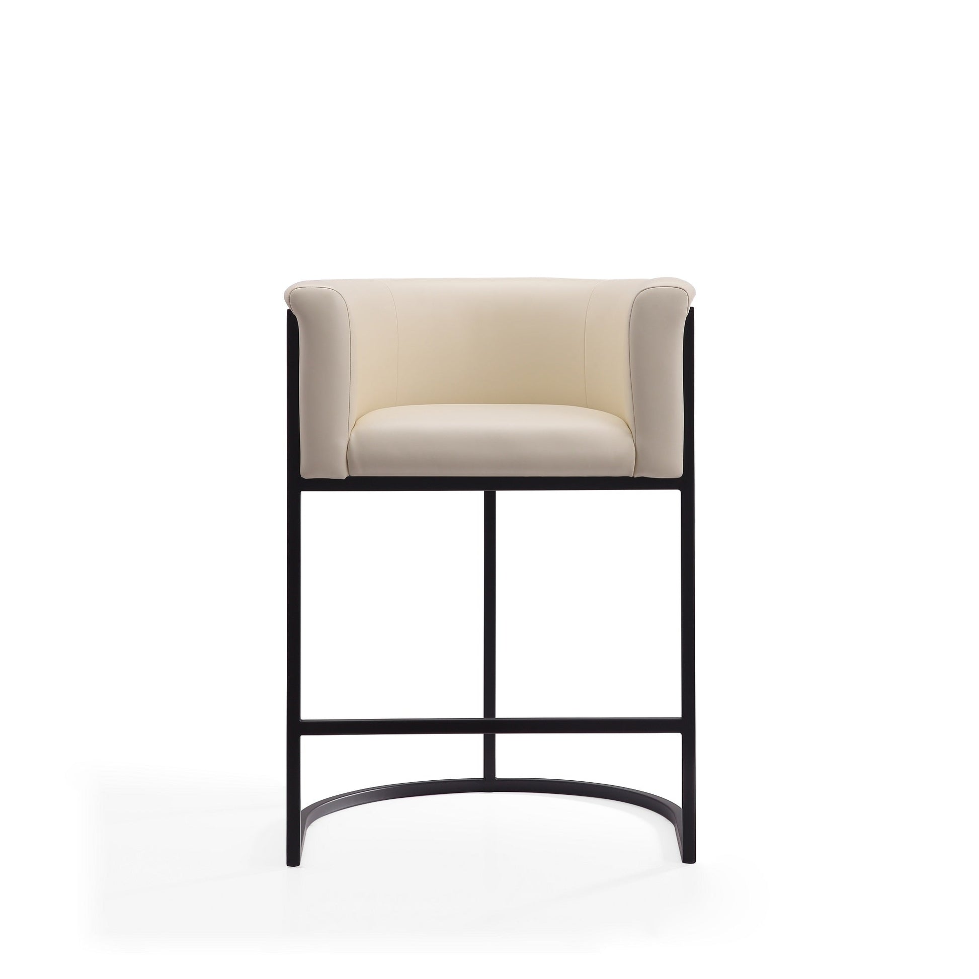 Cosmopolitan Counter Stool in Cream and Black (set of 2) - Ornate Home