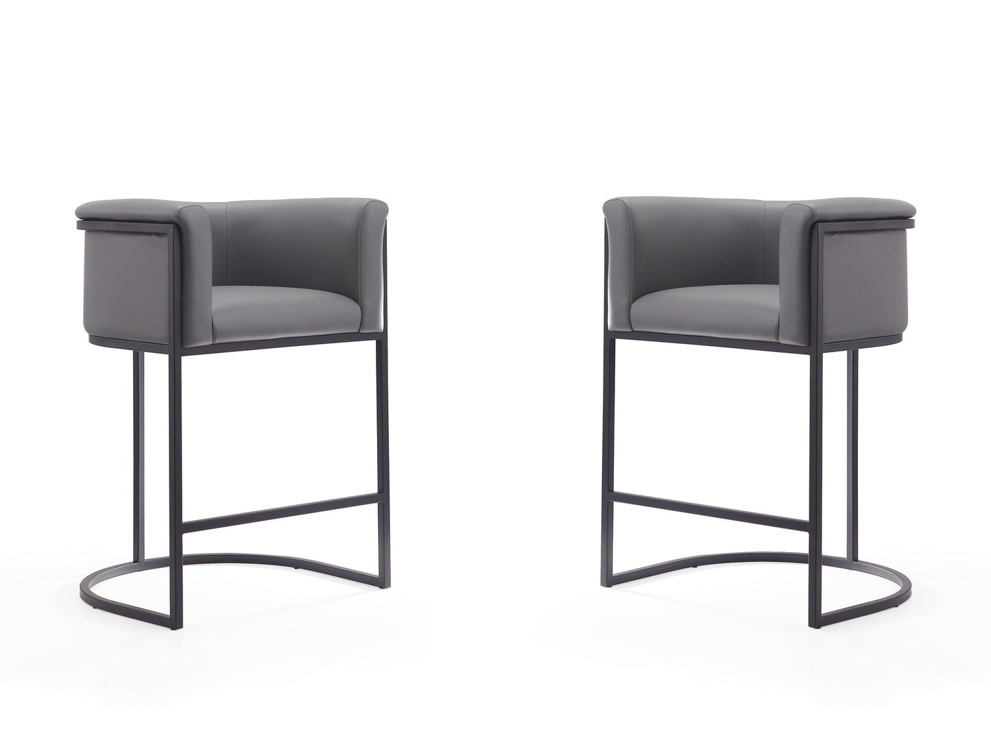 Cosmopolitan Counter Stool in Grey and Black (set of 2) - Ornate Home
