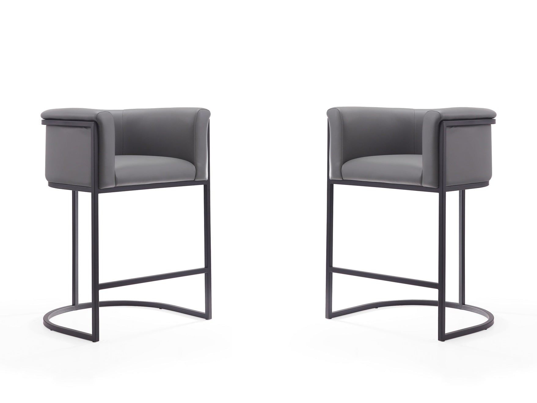 Cosmopolitan Counter Stool in Grey and Black (set of 2) - Ornate Home