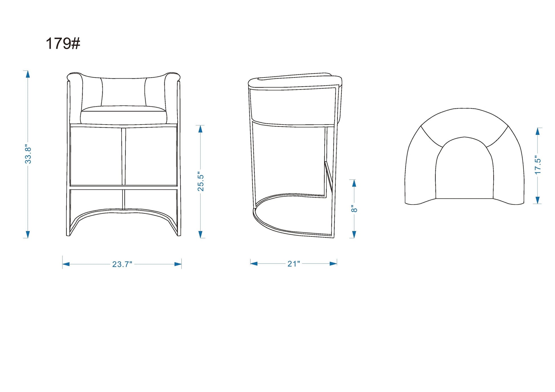 Cosmopolitan Counter Stool in Grey and Black (set of 2) - Ornate Home