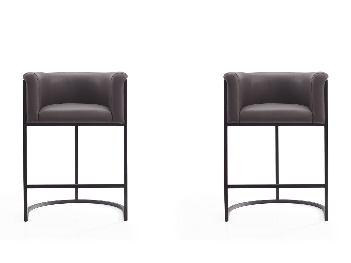 Cosmopolitan Counter Stool in Pebble and Black (set of 2) - Ornate Home