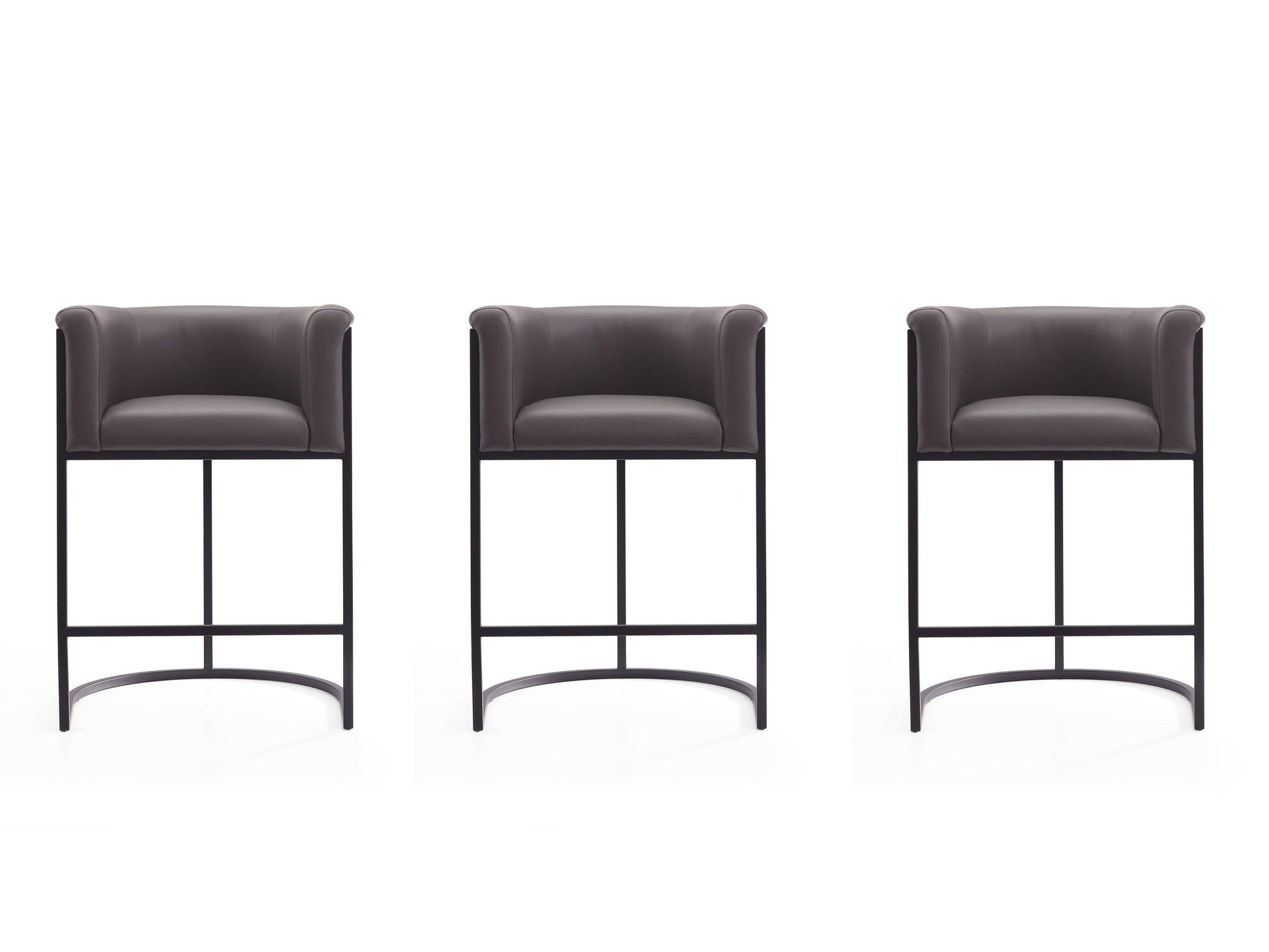 Cosmopolitan Counter Stool in Pebble and Black (set of 3) - Ornate Home