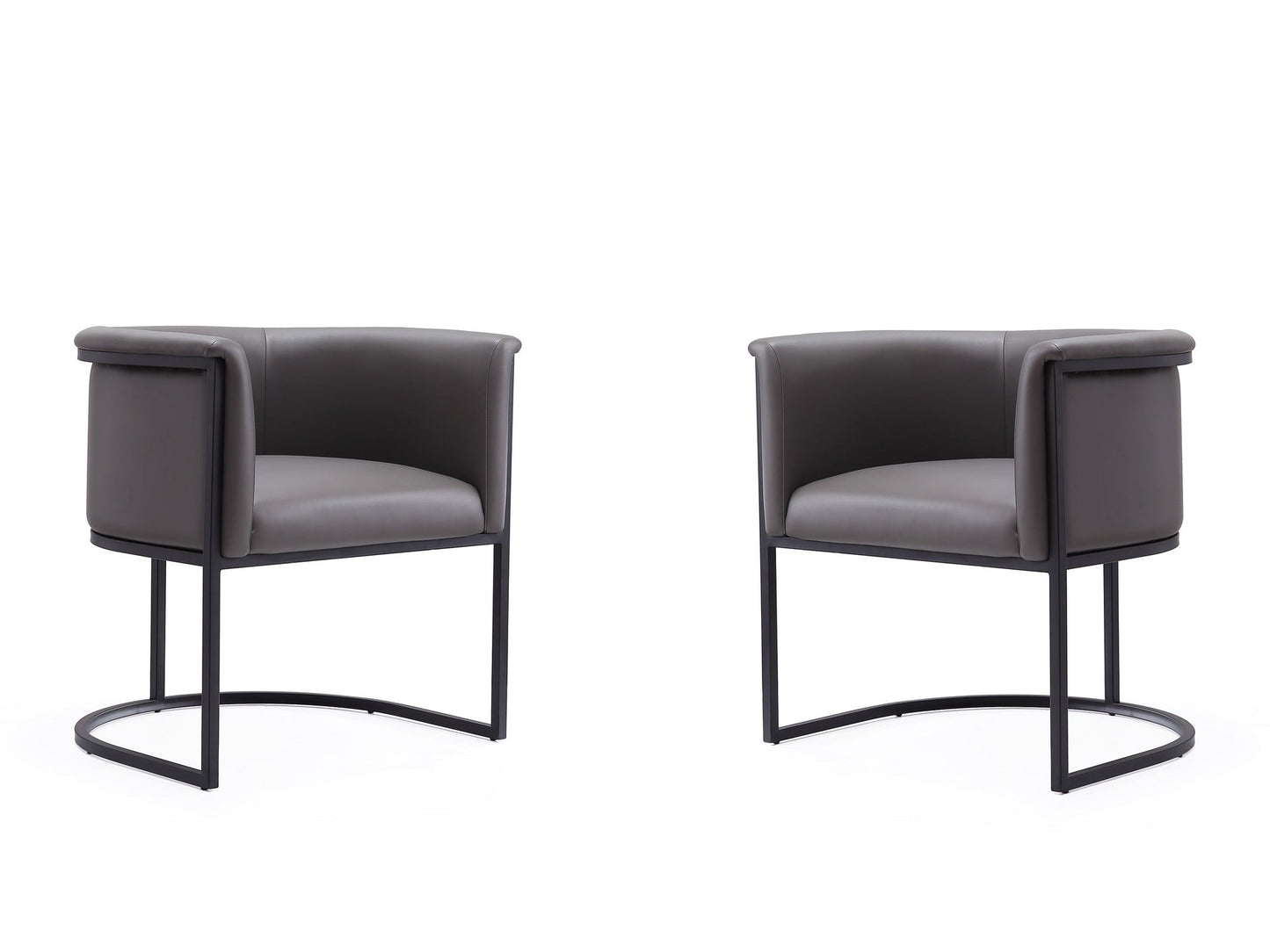 Cosmopolitan Dining Chair in Pebble and Black (set of 2) - Ornate Home