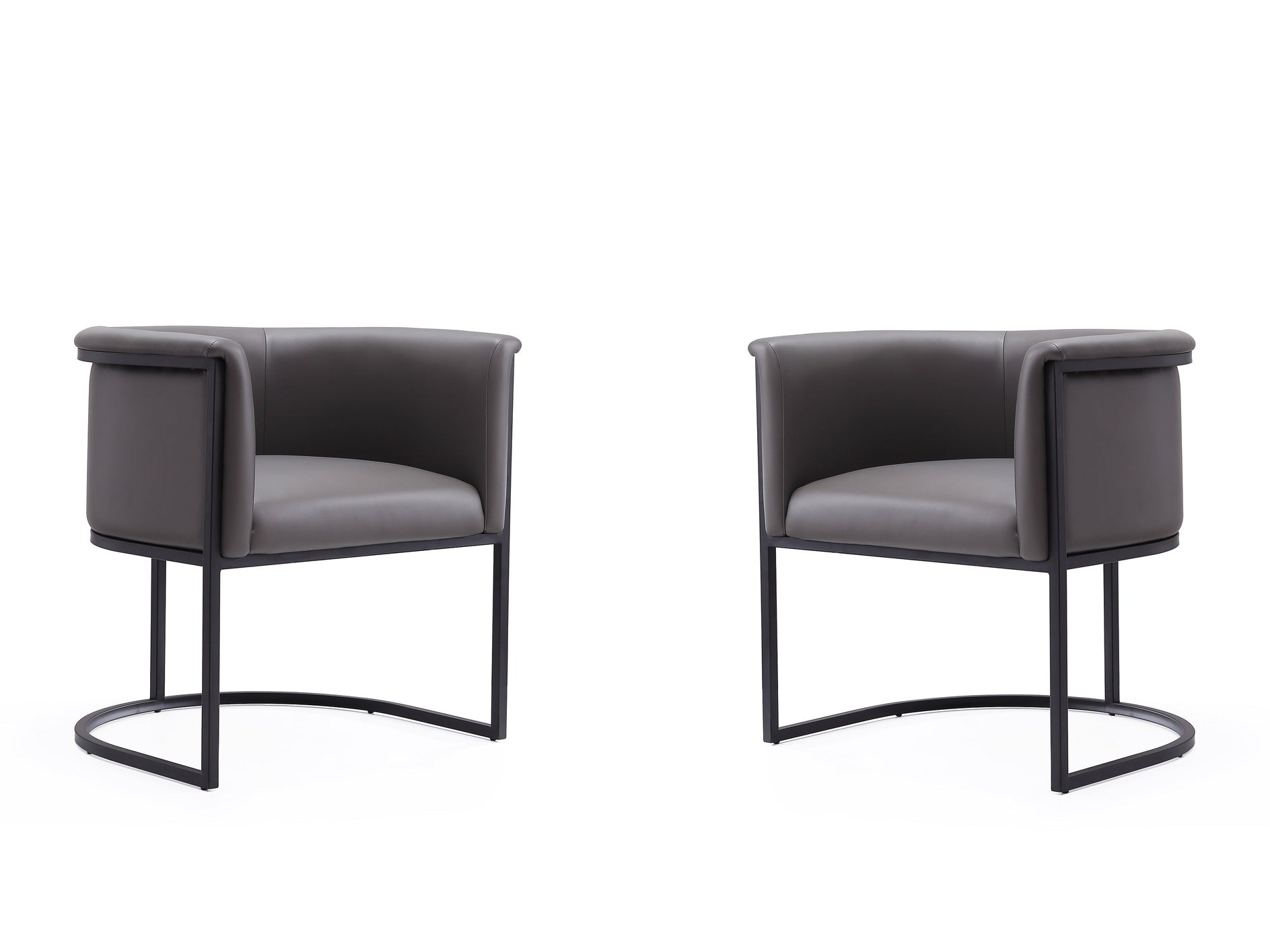 Cosmopolitan Dining Chair in Pebble and Black (set of 2) - Ornate Home