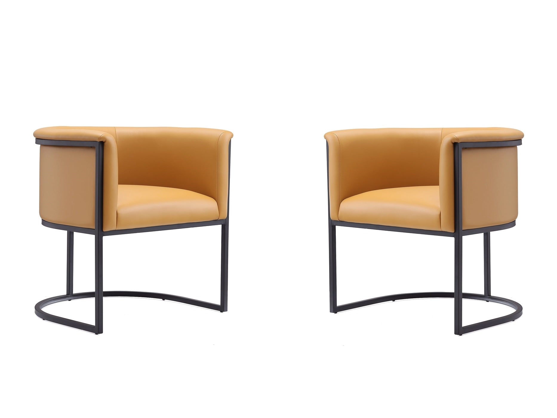 Cosmopolitan Dining Chair in Saddle and Black (set of 2) - Ornate Home