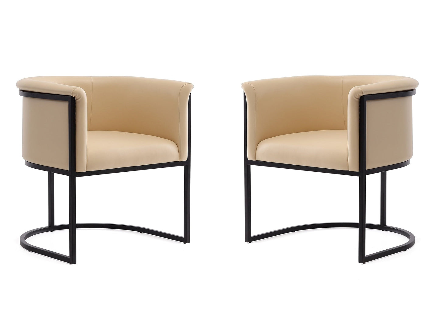 Cosmopolitan Dining Chair in Tan and Black (set of 2) - Ornate Home